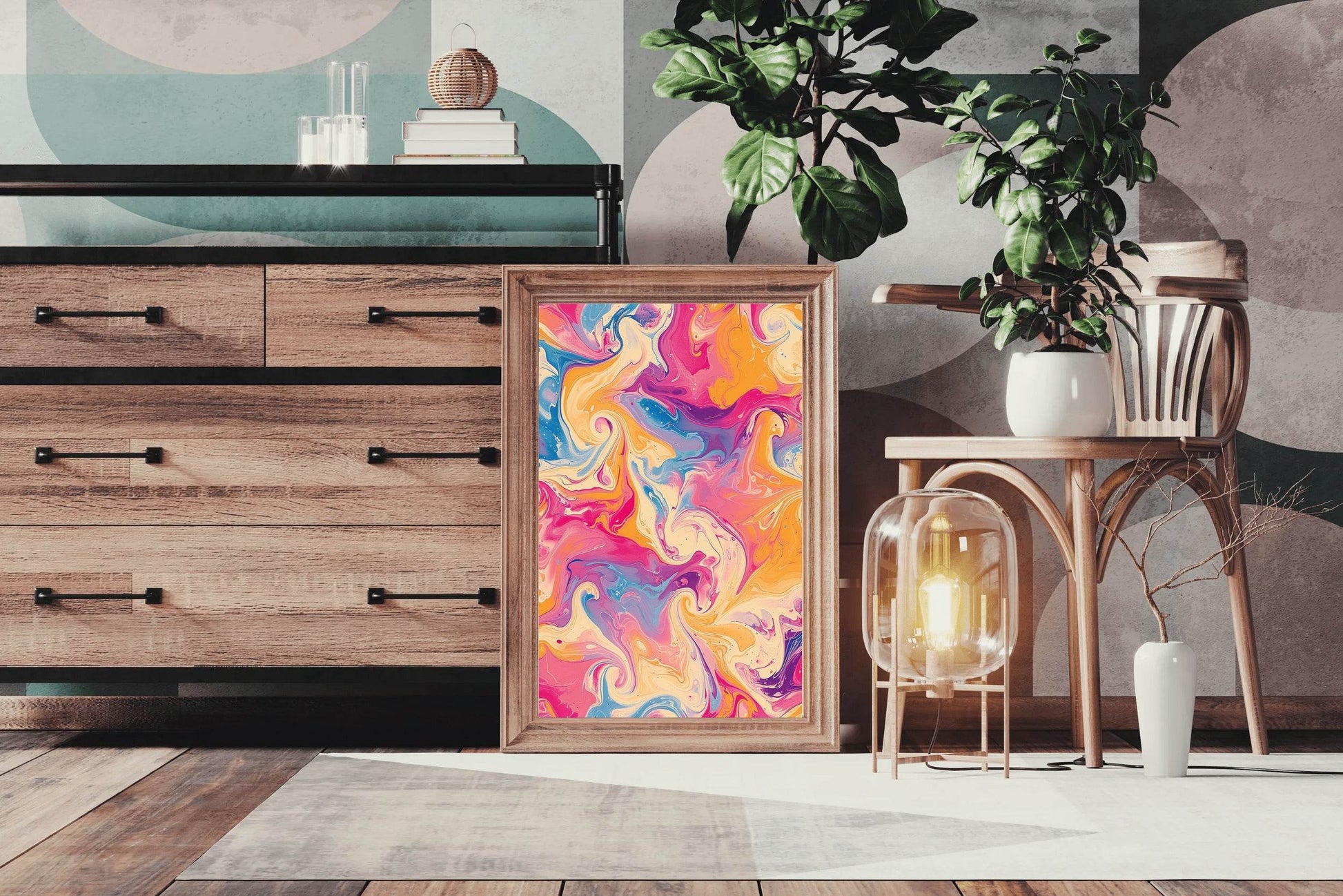 A Colorful Abstract Background Digital Art - beink online art store