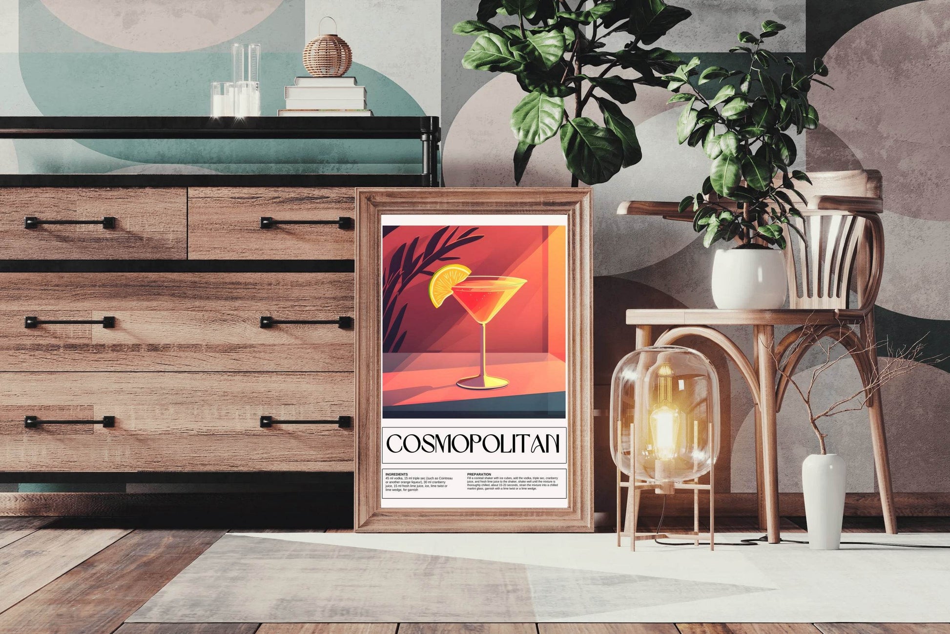 Cosmopolitan Cocktail Wall Art - beink online art store