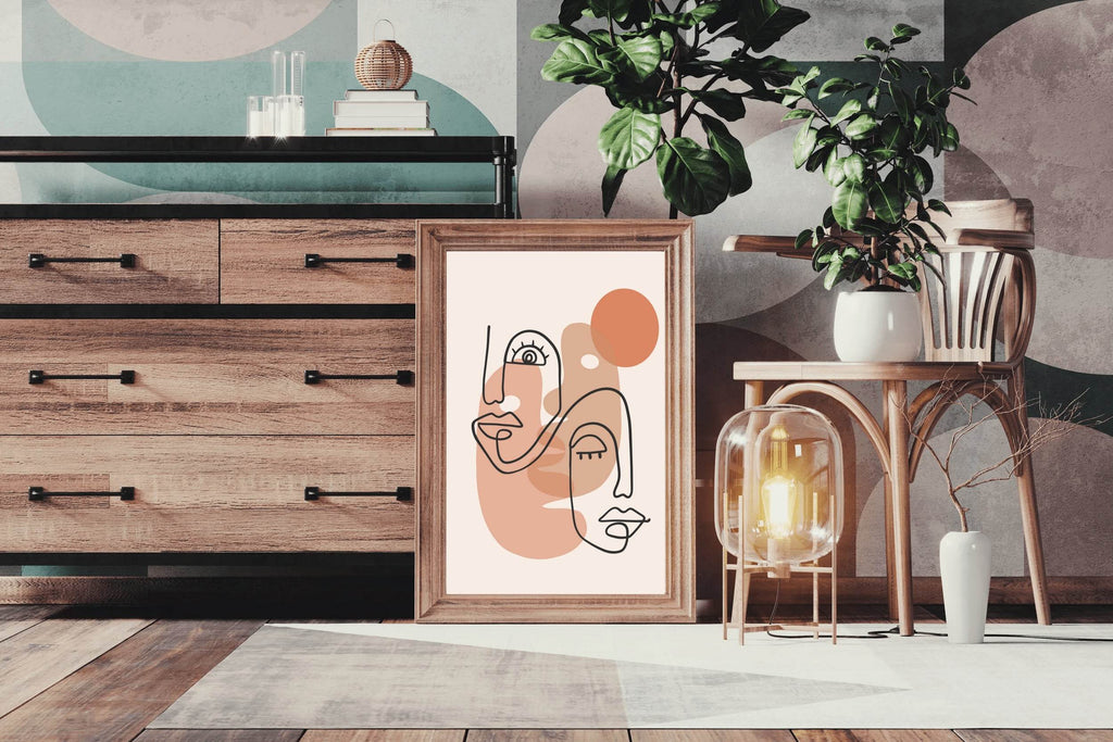 The Style of Two Faces Sleeping And Awake Wall Art - beink online art store