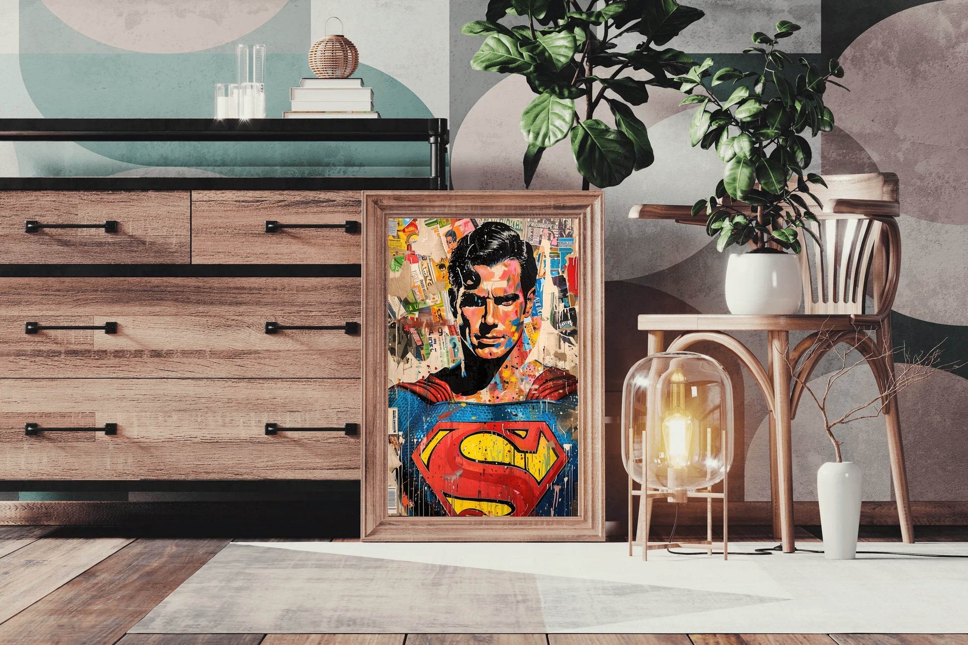 Painting of Superman Premium Wall Art - beink online art store