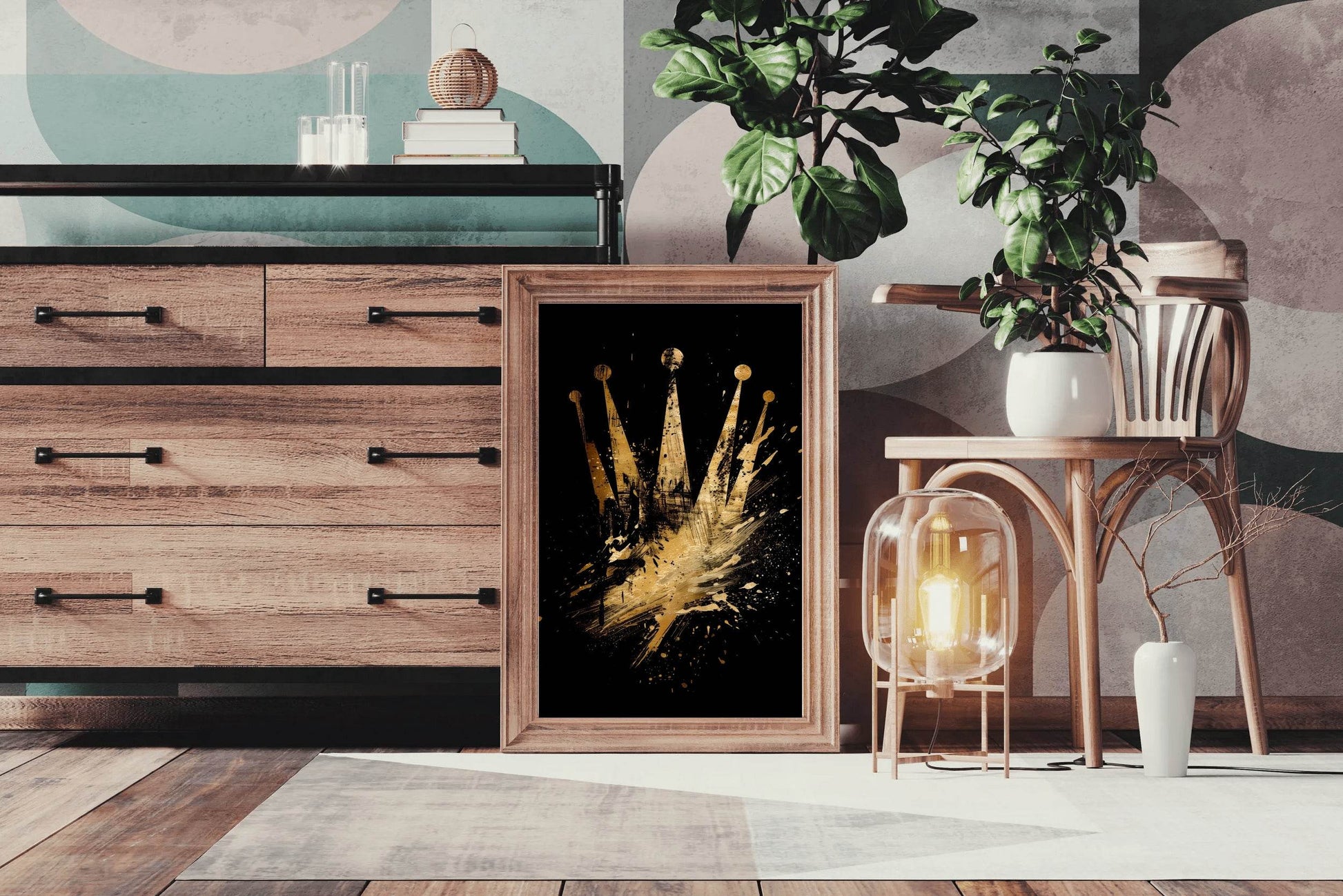 Golden Crown Wall Art - beink online art store