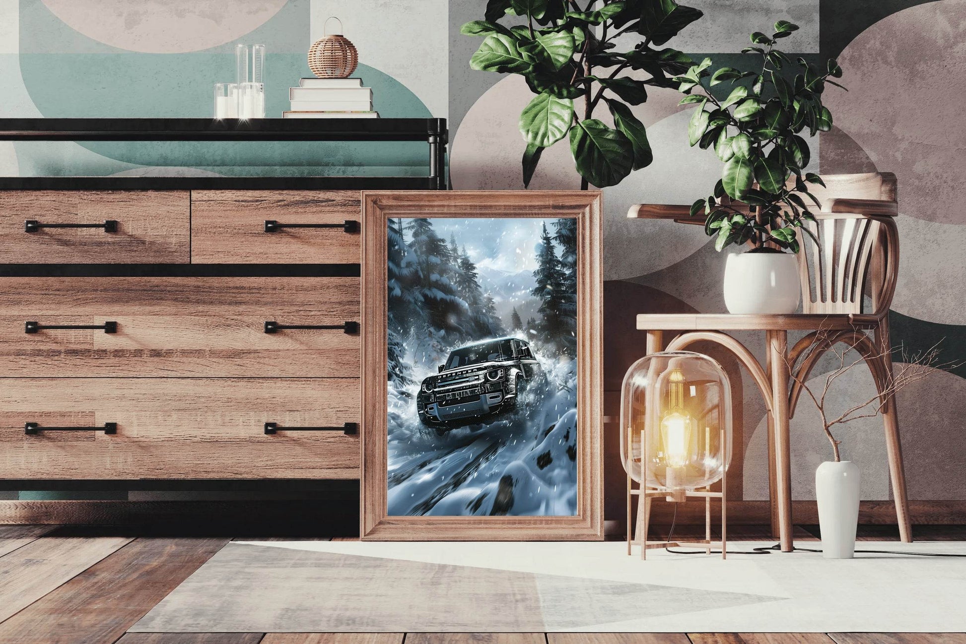 Land Rover Defender Black Wall Art - beink online art store