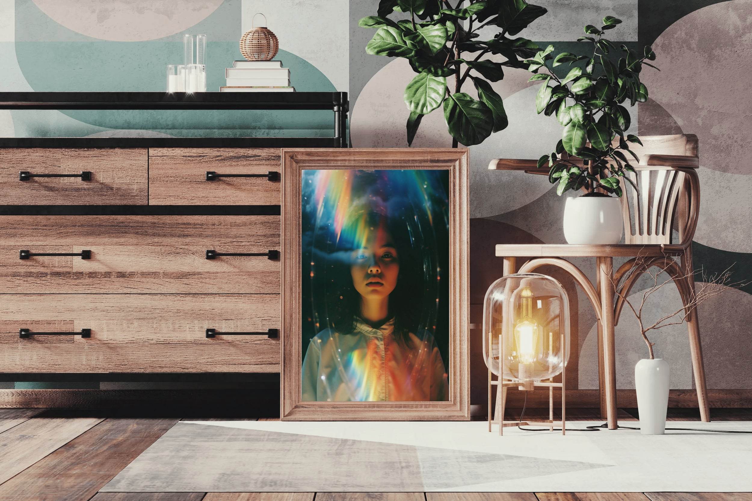 Colored Halos in The Mirror Wall Art - beink online art store