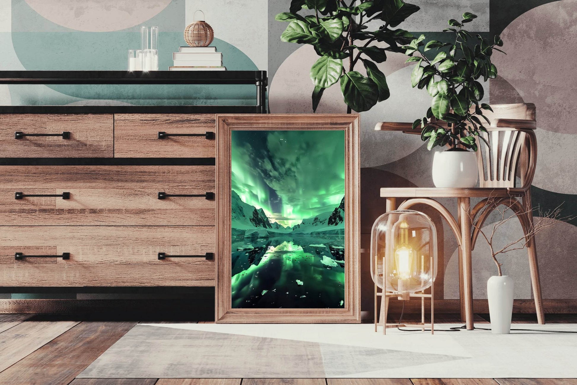 Emerald Aurora Over Antarctica Wall Art - beink online art store