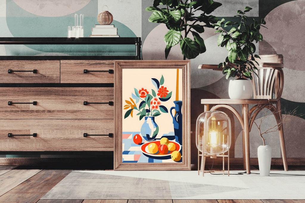 Painting a Fruit Plate Next To a Vase - beink online art store