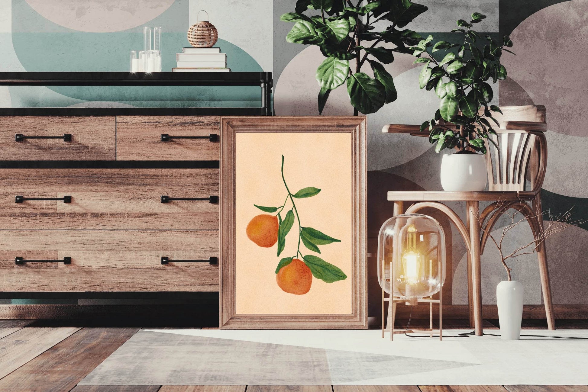 Fruit Tree Branch With Oranges Wall Art - beink online art store