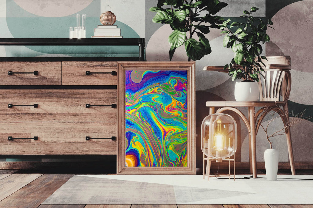 Multicolor Oil Paint Fluid Abstract Wall Art - beink online art store