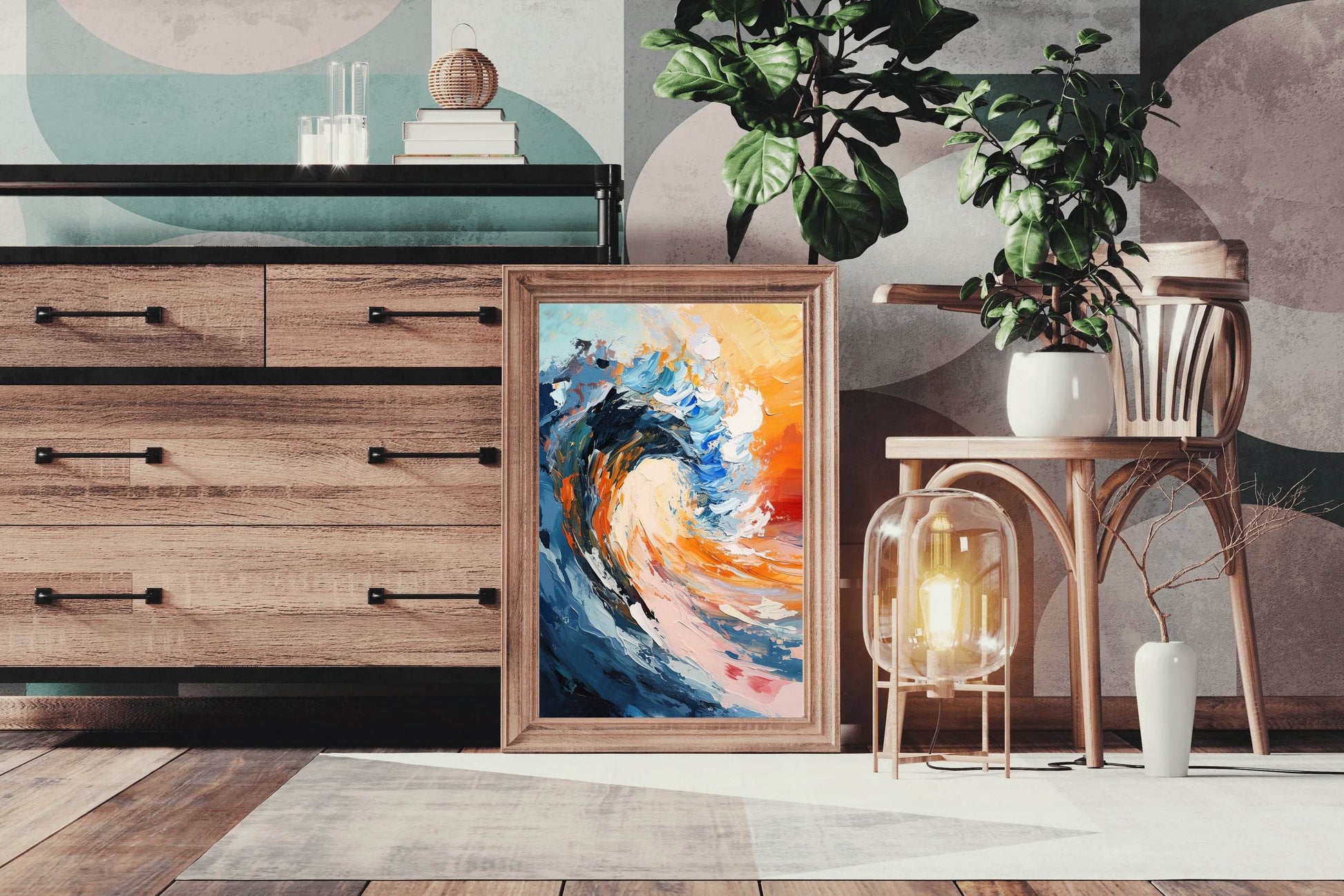 Watercolor Painting of Sea Waves Wall Art - beink online art store