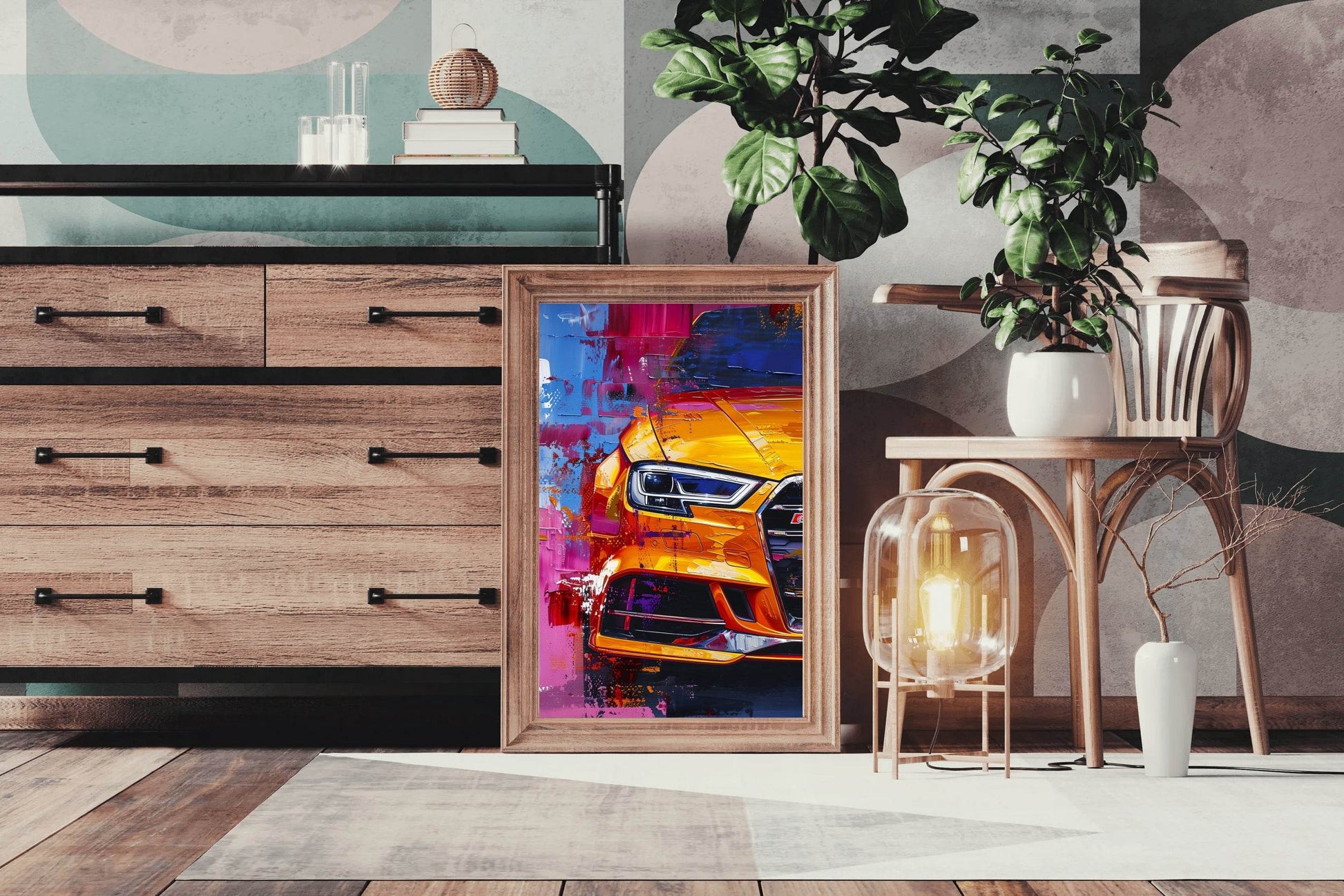 Mustang With LED Lights Wall Art - beink online art store