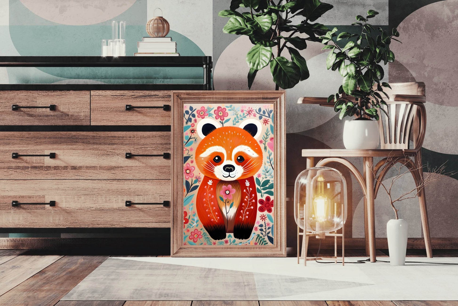Cartoonish Red Panda Wall Art - beink online art store