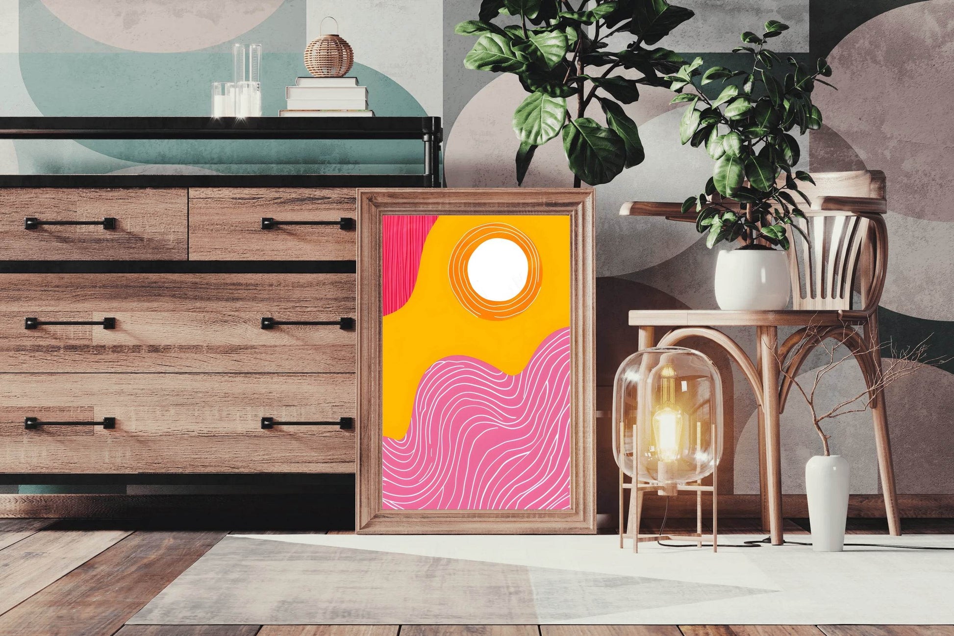 Geometric Lines Painting Digital Art - beink online art store