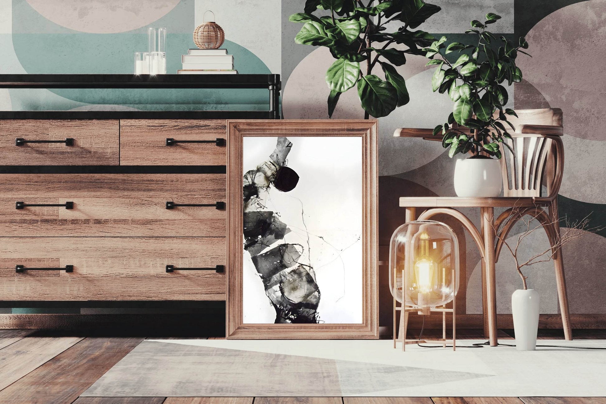 Ink-Stained Figure With Sense of Movement Modern Art - beink online art store