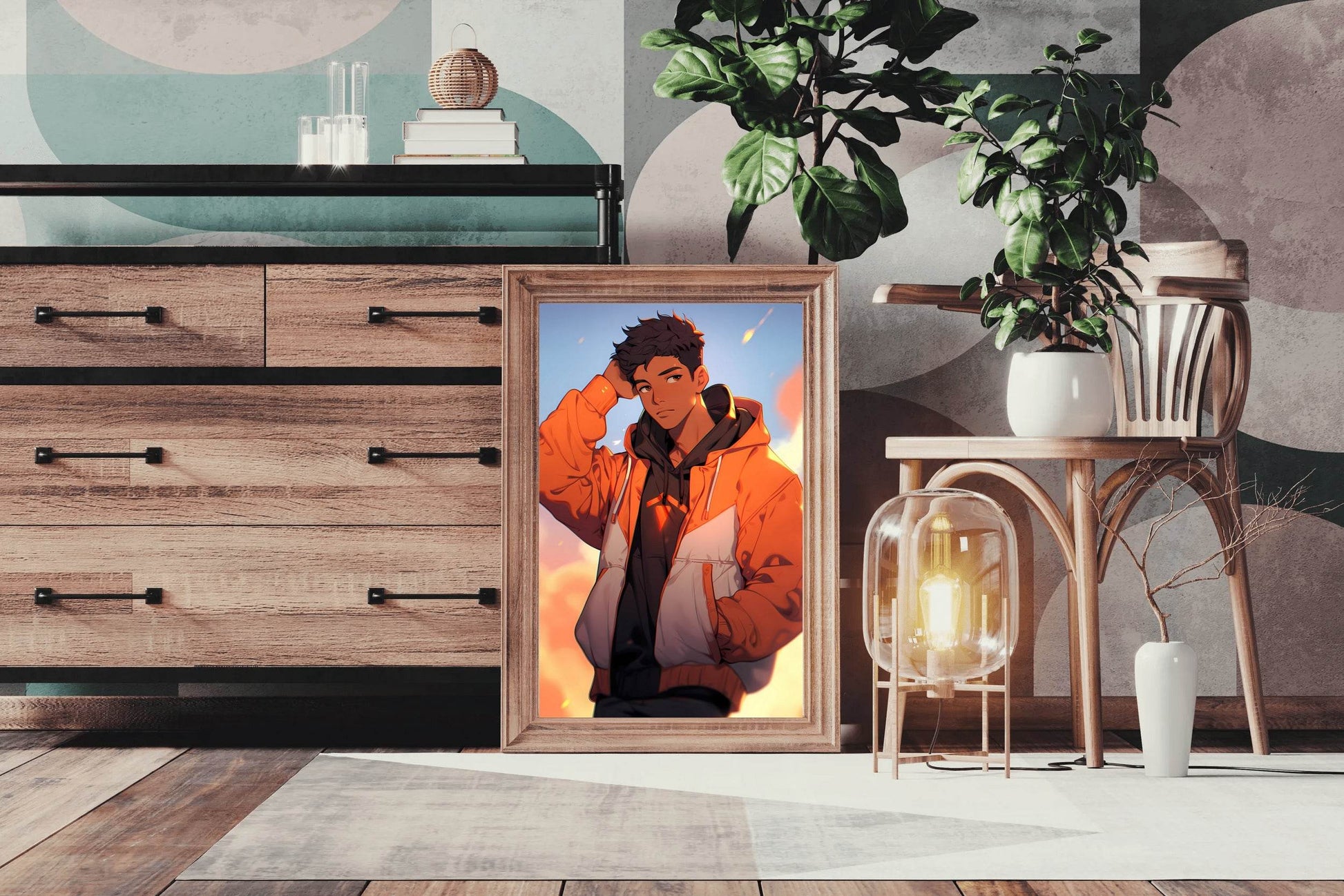 Anime Style Man portrait Wall Art - beink online art store