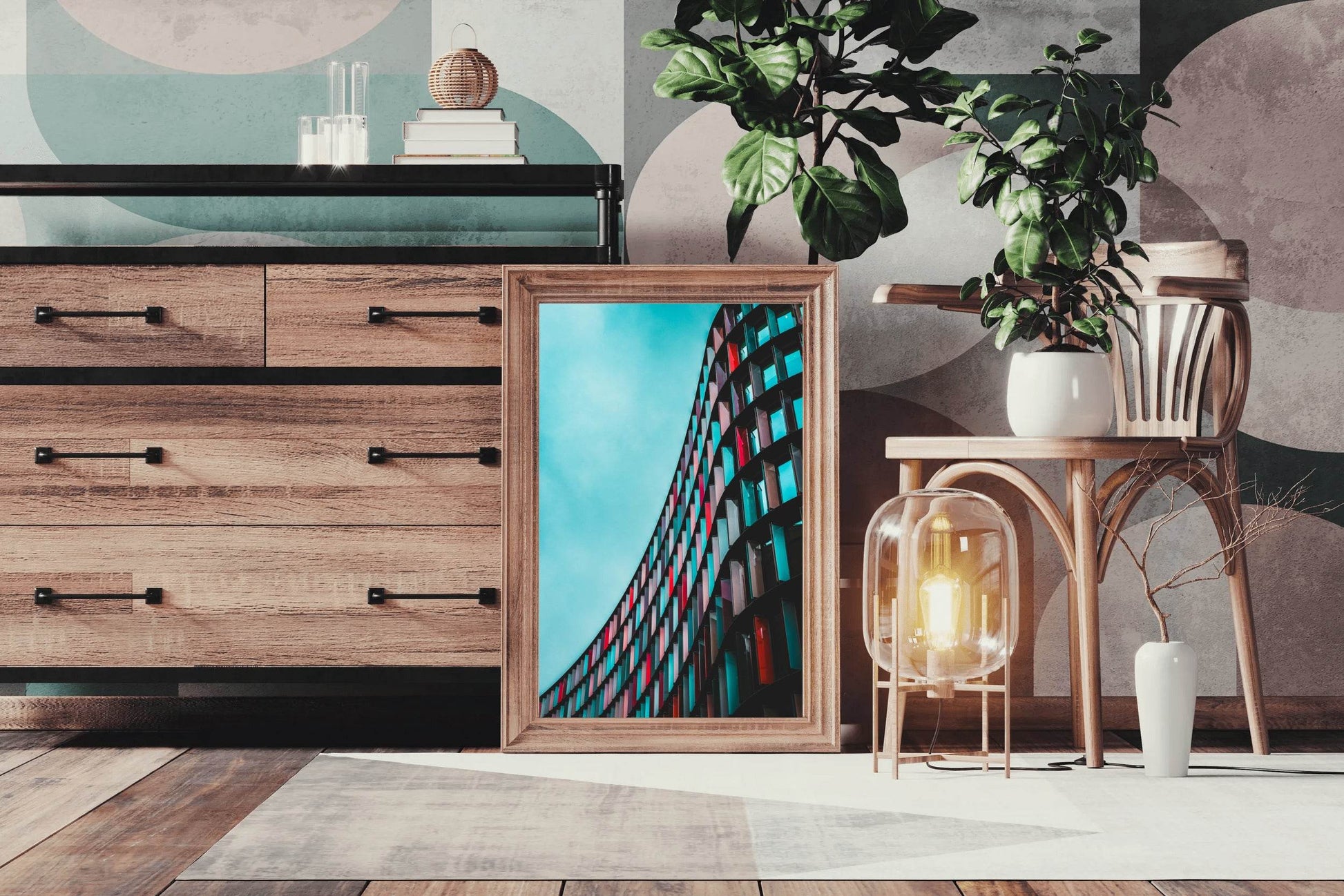 Slightly Curved Building Abstract Wall Art - beink online art store