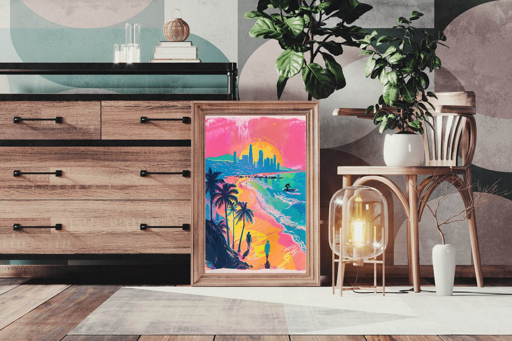 Watercolor Painting of Coastal Trees Wall Art - beink online art store