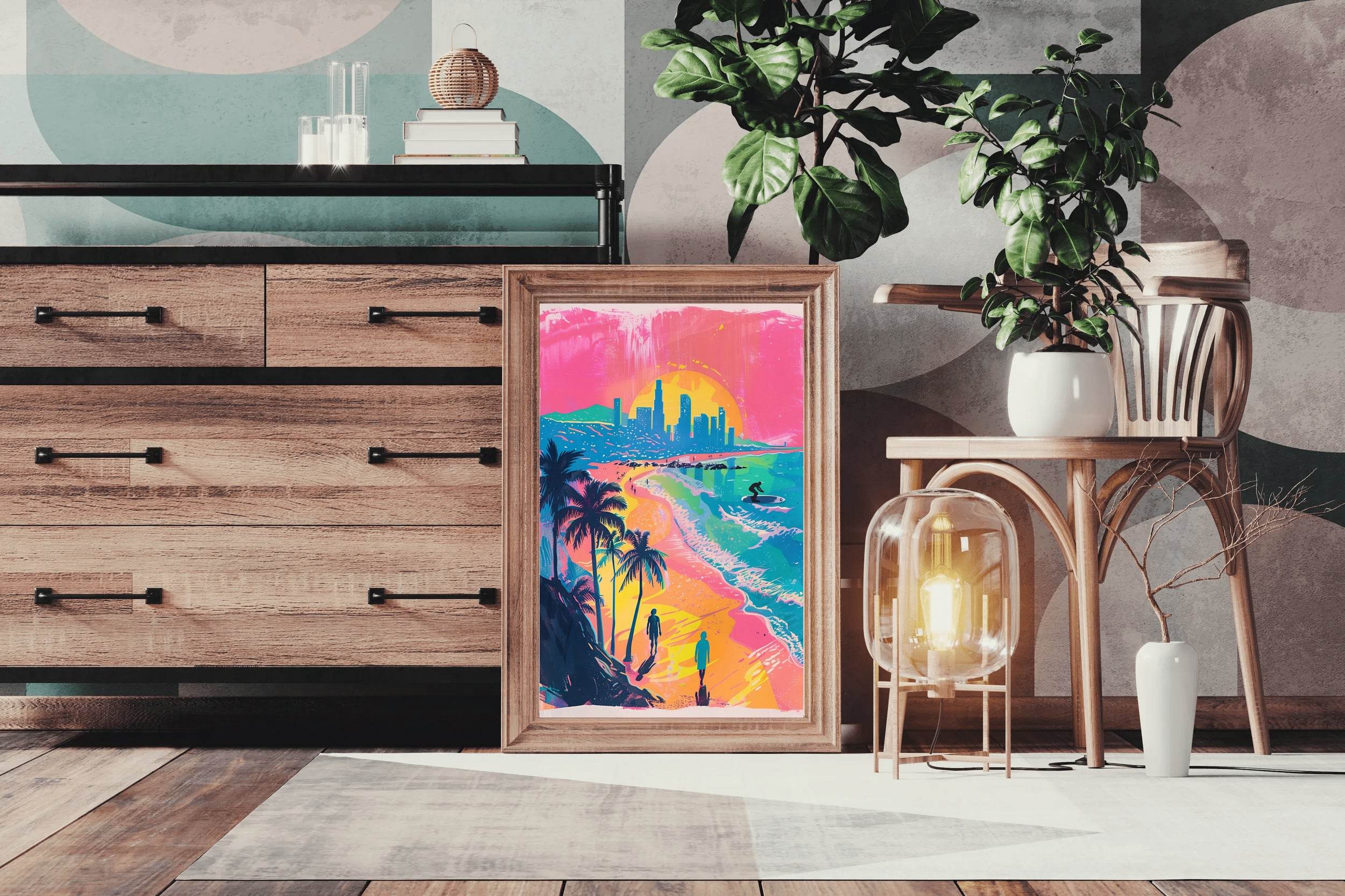 Watercolor Painting of Coastal Trees Wall Art - beink online art store
