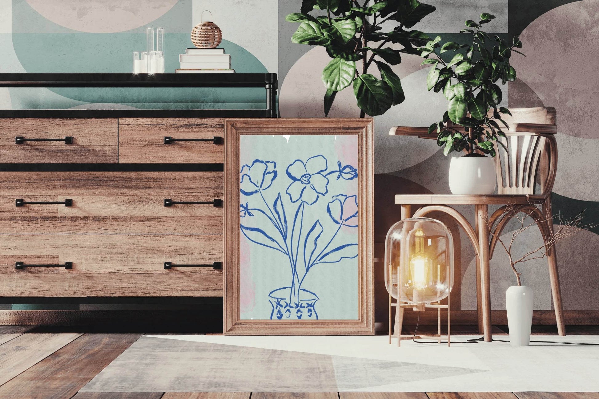 Blue Orchid Flowers in A Vase Wall Art - beink online art store