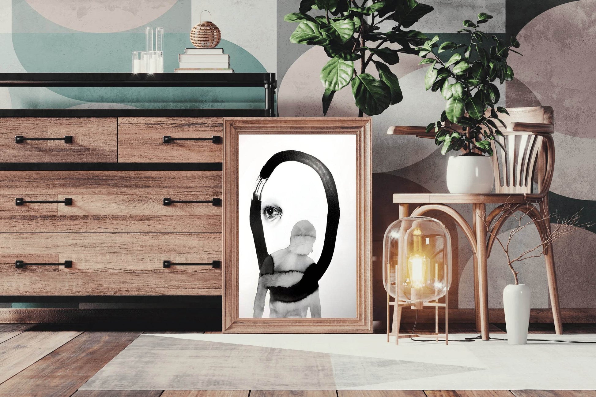 Ink and Watercolor Partial Figure Wall Art - beink online art store