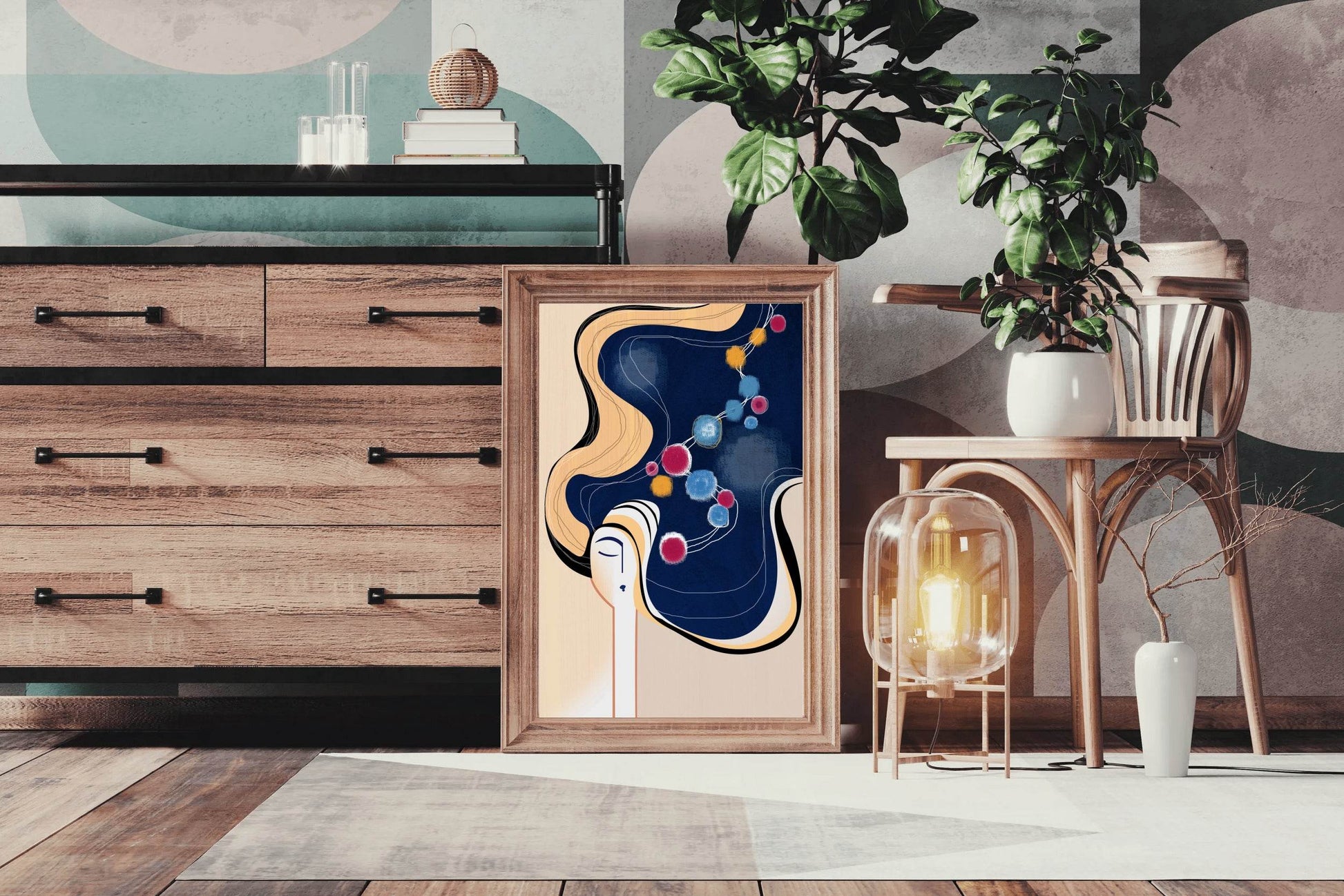 Women Thoughts Geometric Idealization Abstract Wall Art - beink online art store