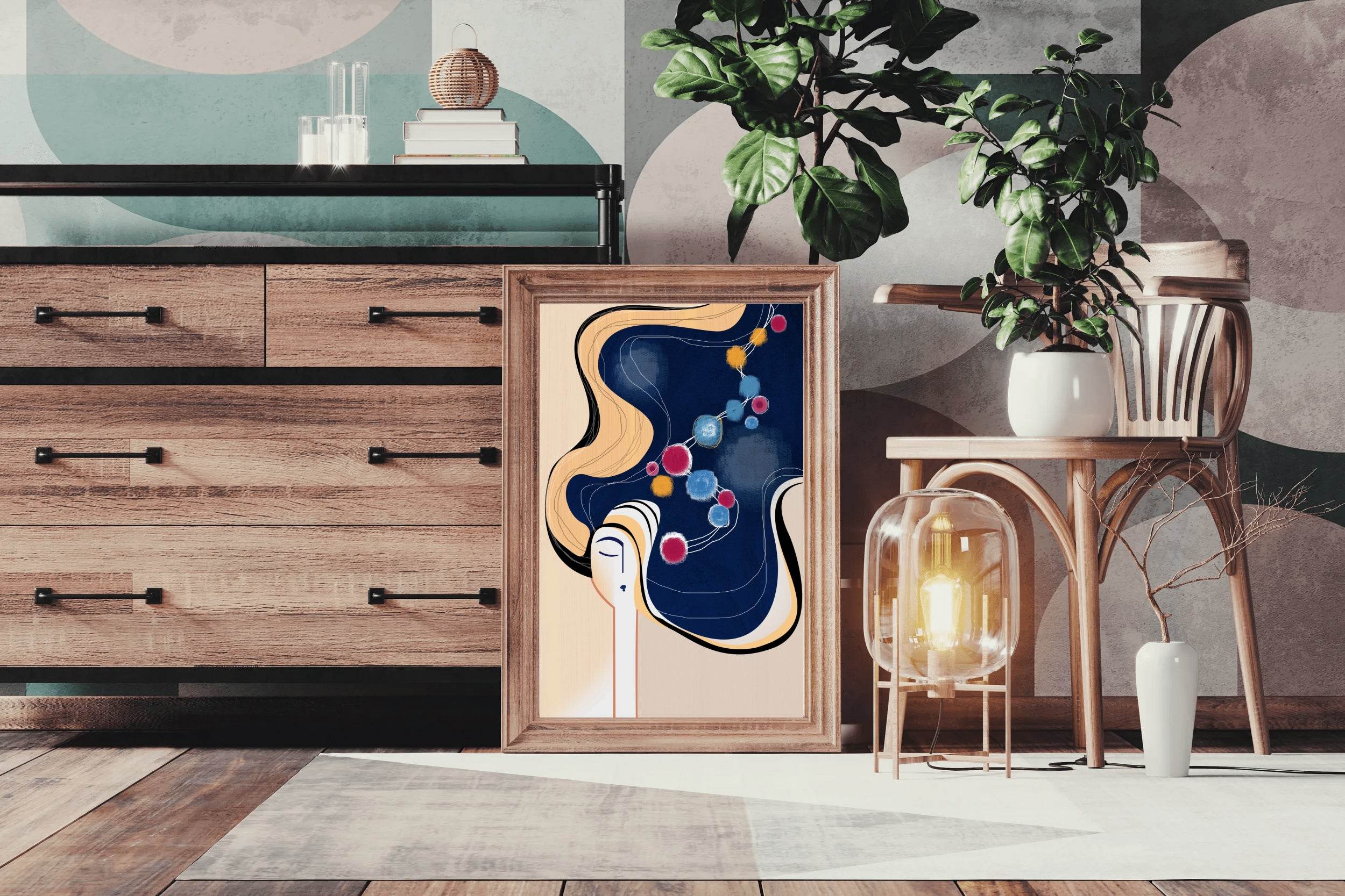 Women Thoughts Geometric Idealization Abstract Wall Art - beink online art store