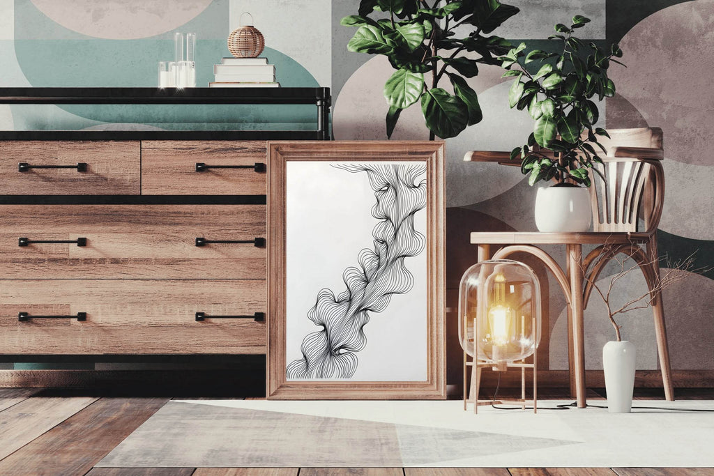Black Zentangles Patterns Modern Wall Art - beink online art store