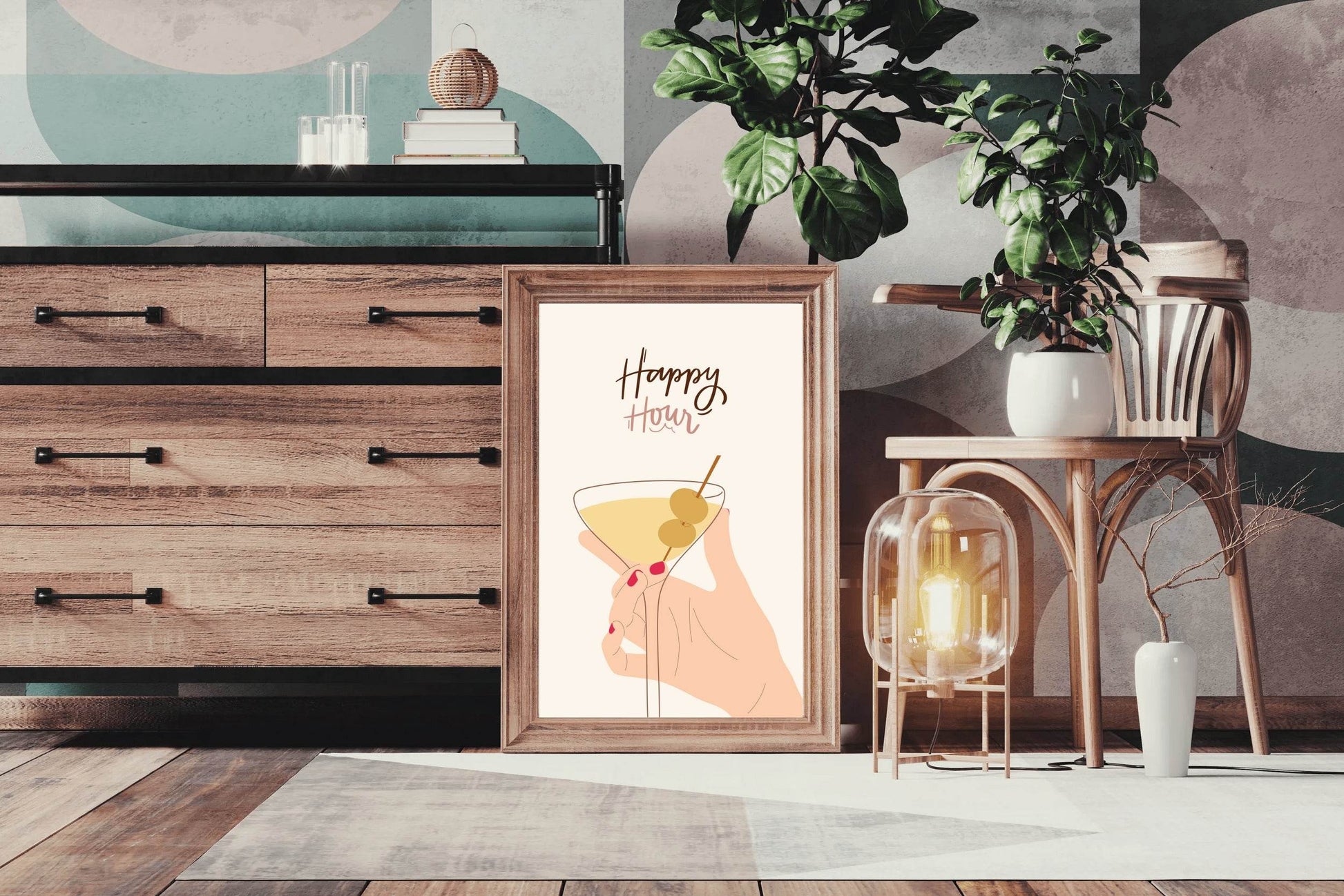 Cocktail Glass With Olives Wall Art - beink online art store