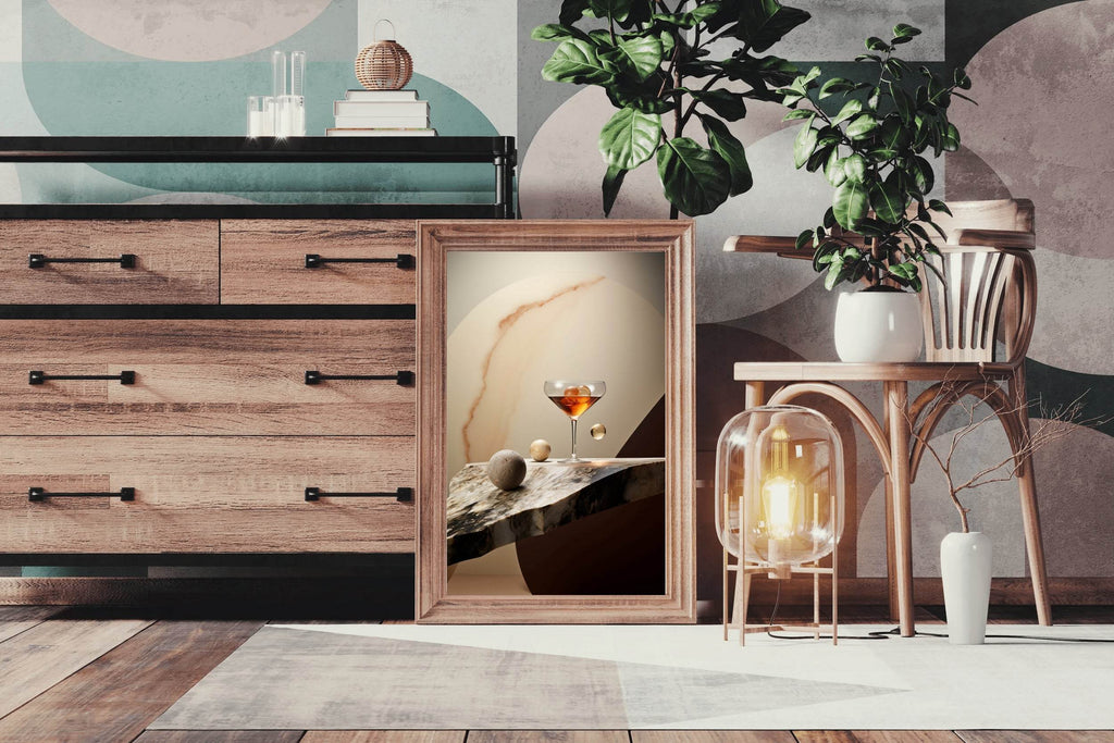 A Glass Of Drink On The Table Wall Art - beink online art store