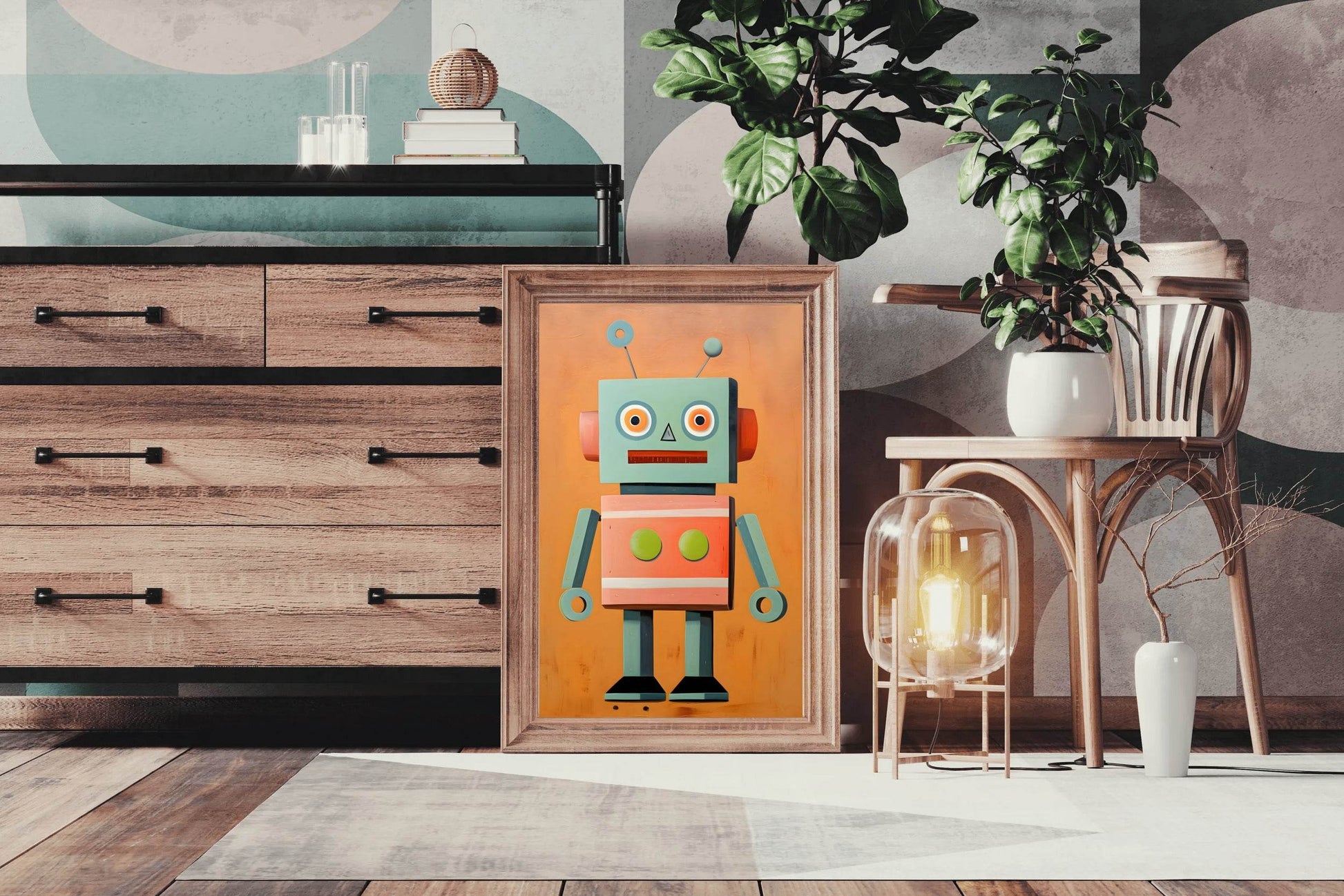 Vintage Toy Robot Kids Wall Art - beink online art store