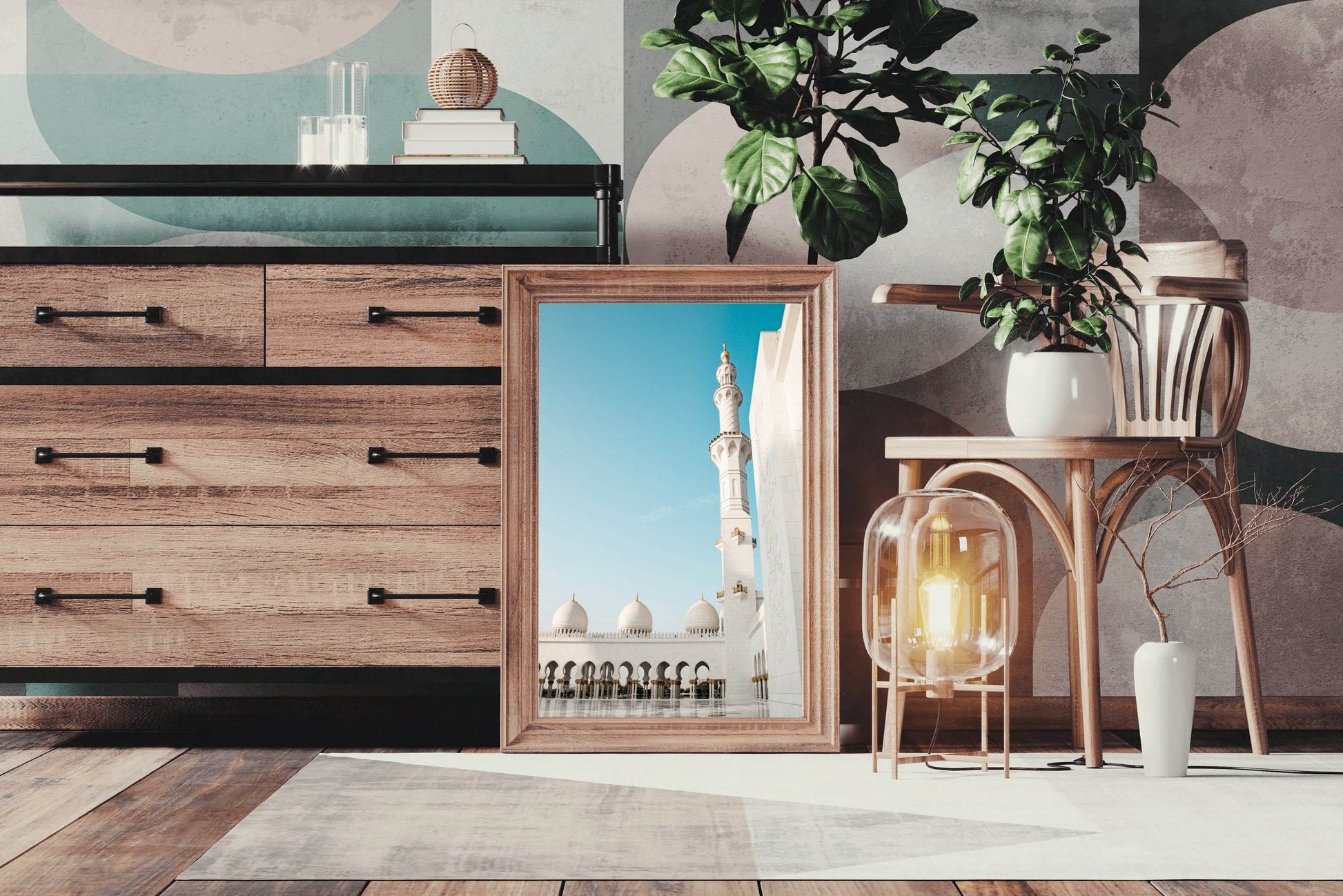 Blissful White Minaret Wall Art - beink online art store