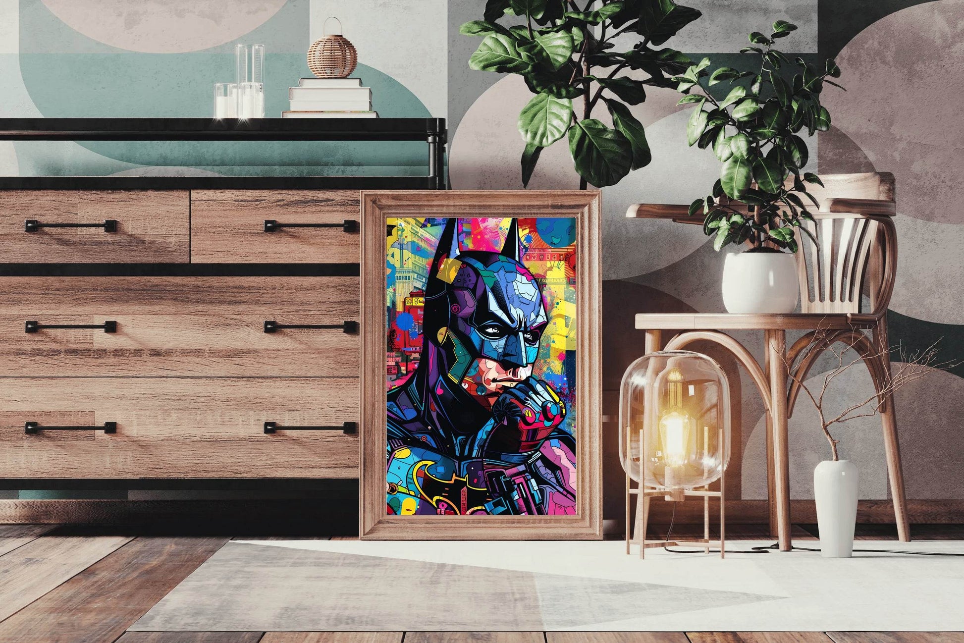 Cartoon Illustration Painting of Batman - beink online art store