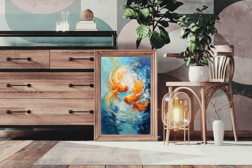 Goldfish Swimming Painting - beink online art store