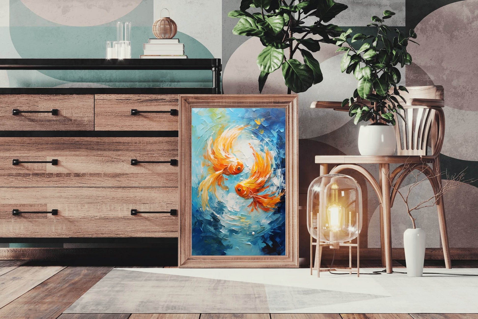 Goldfish Swimming Painting - beink online art store