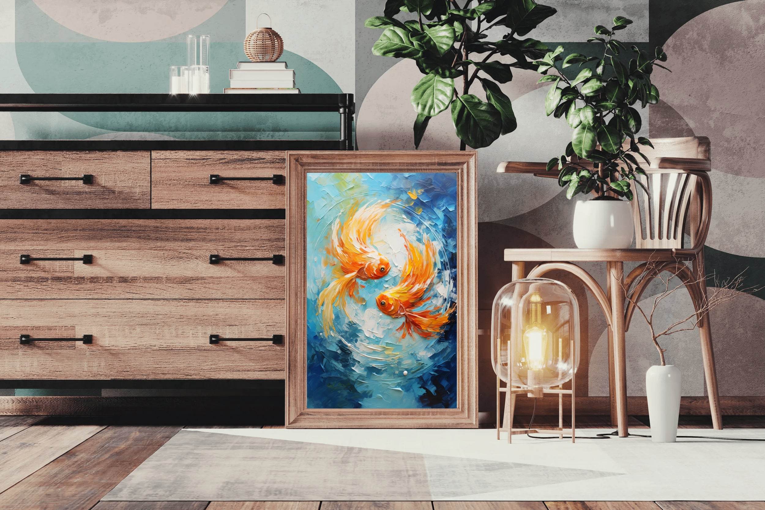 Goldfish Swimming Painting - beink online art store