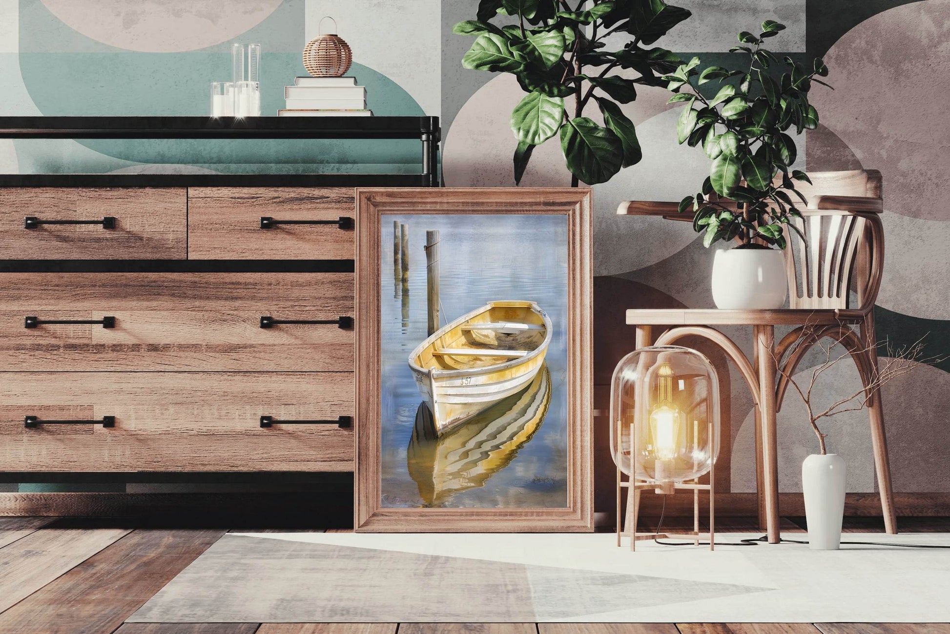 Small Wooden Boat Wall Art - beink online art store