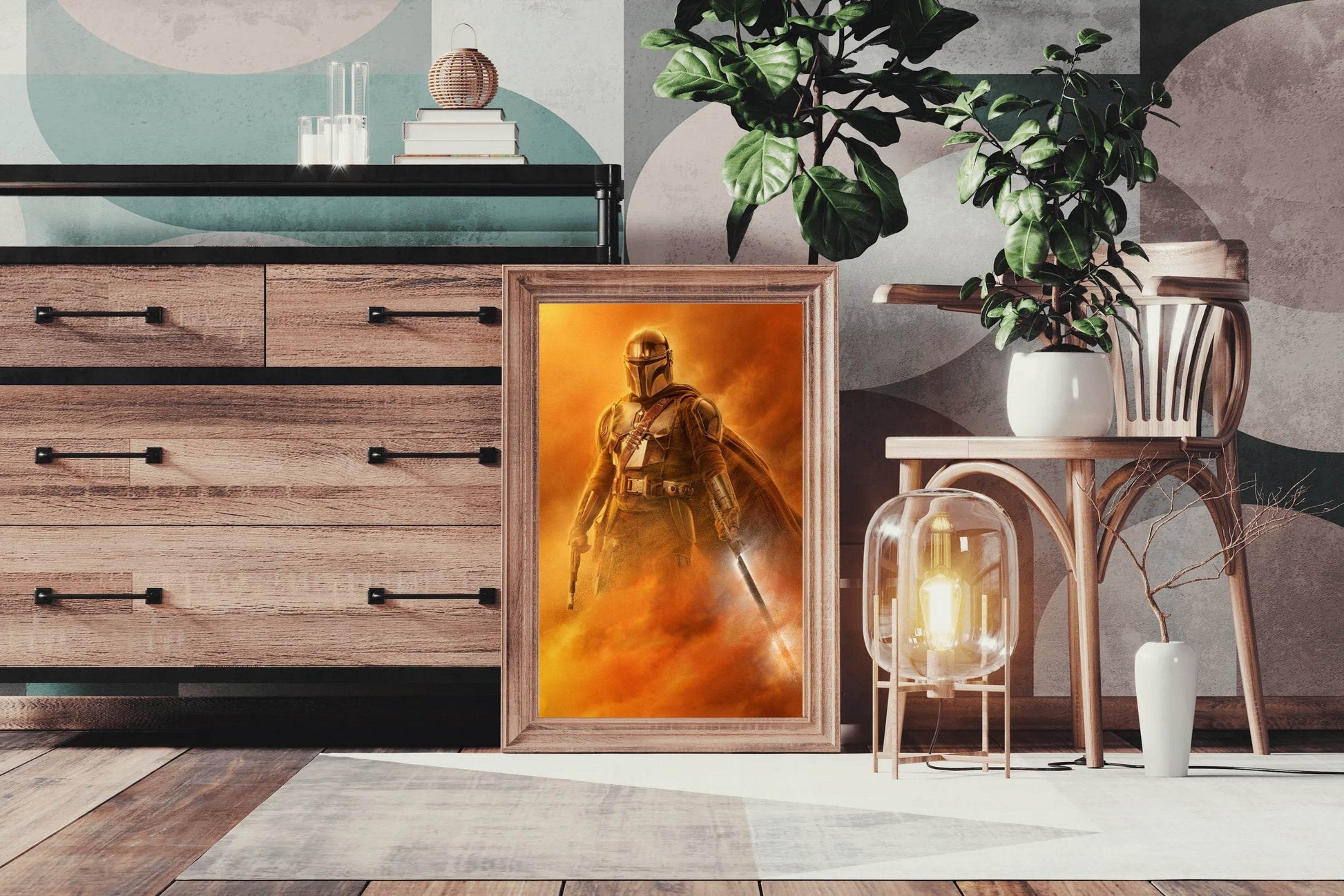 STAR WARS Mandalorian in Sand Storm Wall Art - beink online art store
