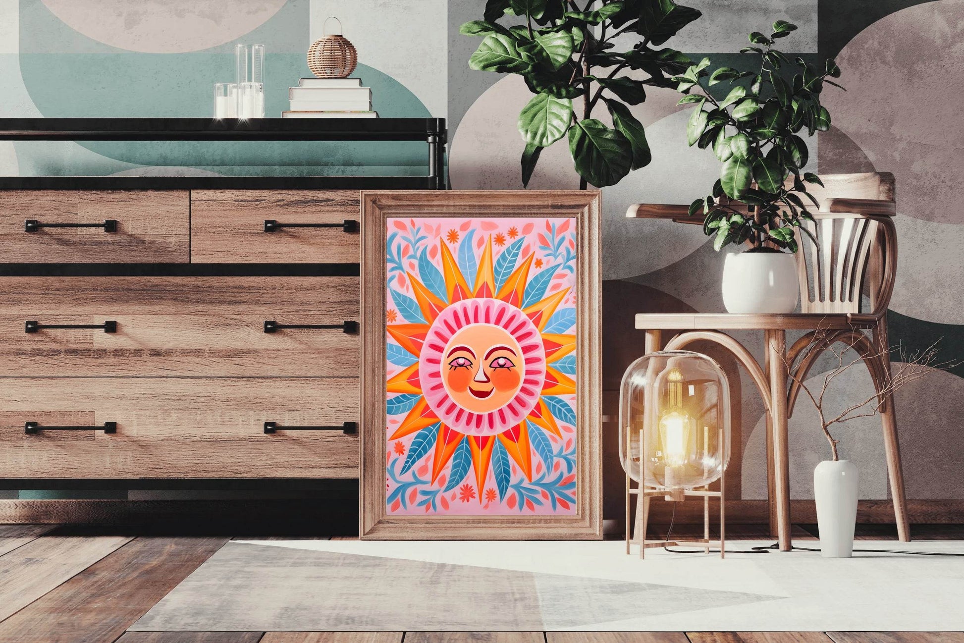 Mystical Smiling Sun Wall Art - beink online art store