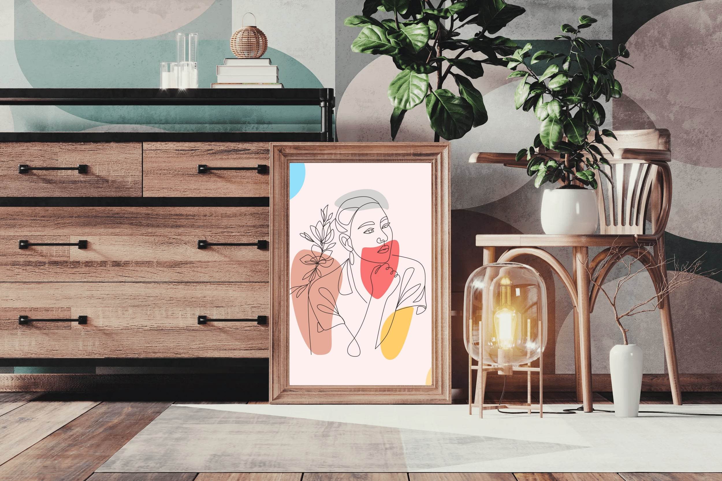 Minimal Design Of A Woman's Face Wall Art - beink online art store