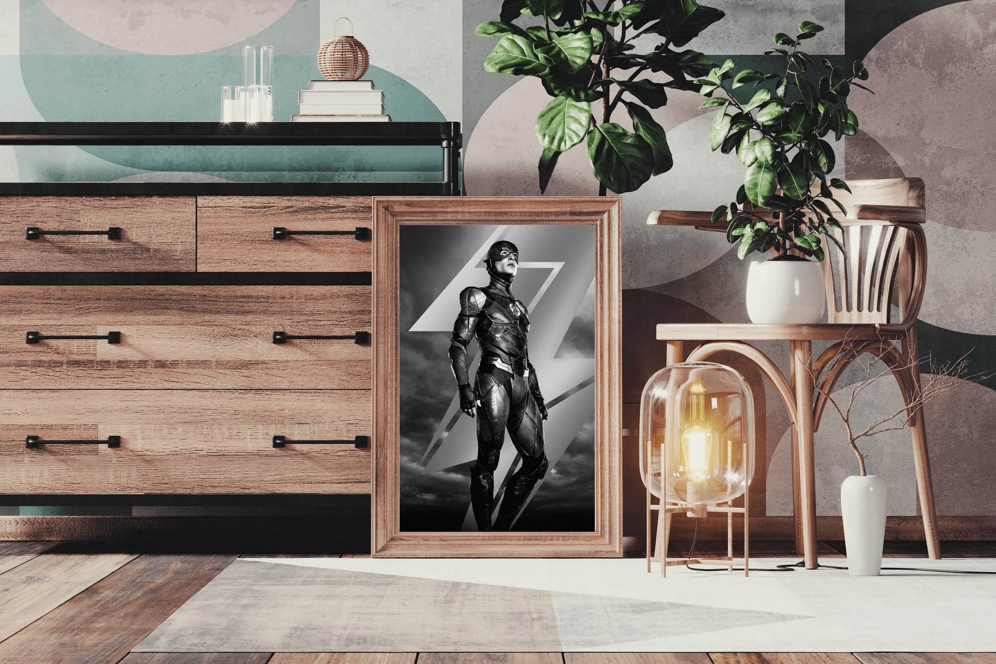 Justice League Flash Black and White Wall Art - beink online art store