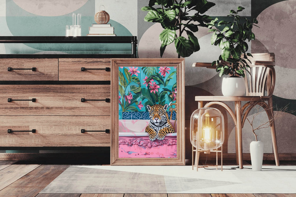 Leopard in the Tub Wall Art - beink online art store