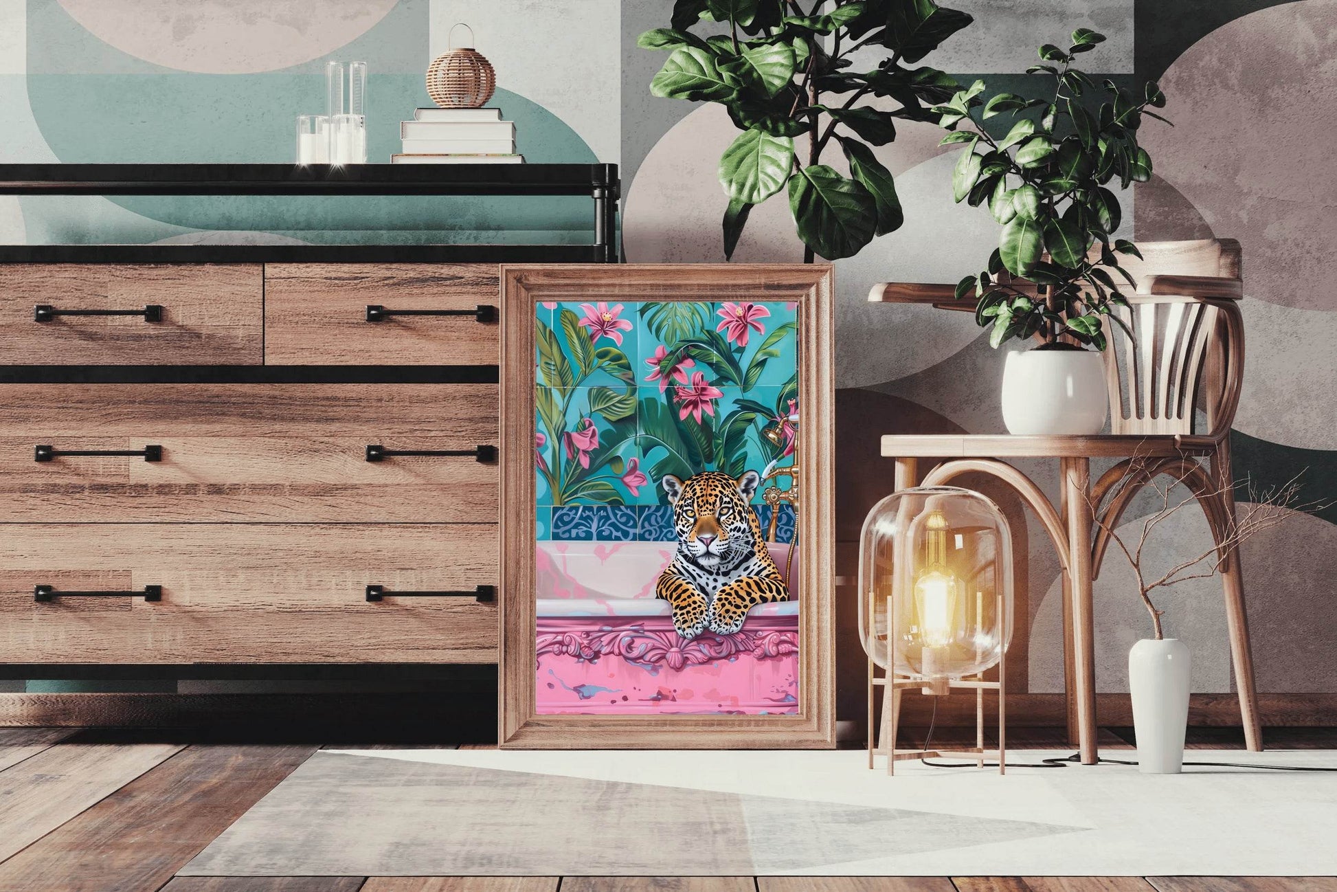 Leopard in the Tub Wall Art - beink online art store