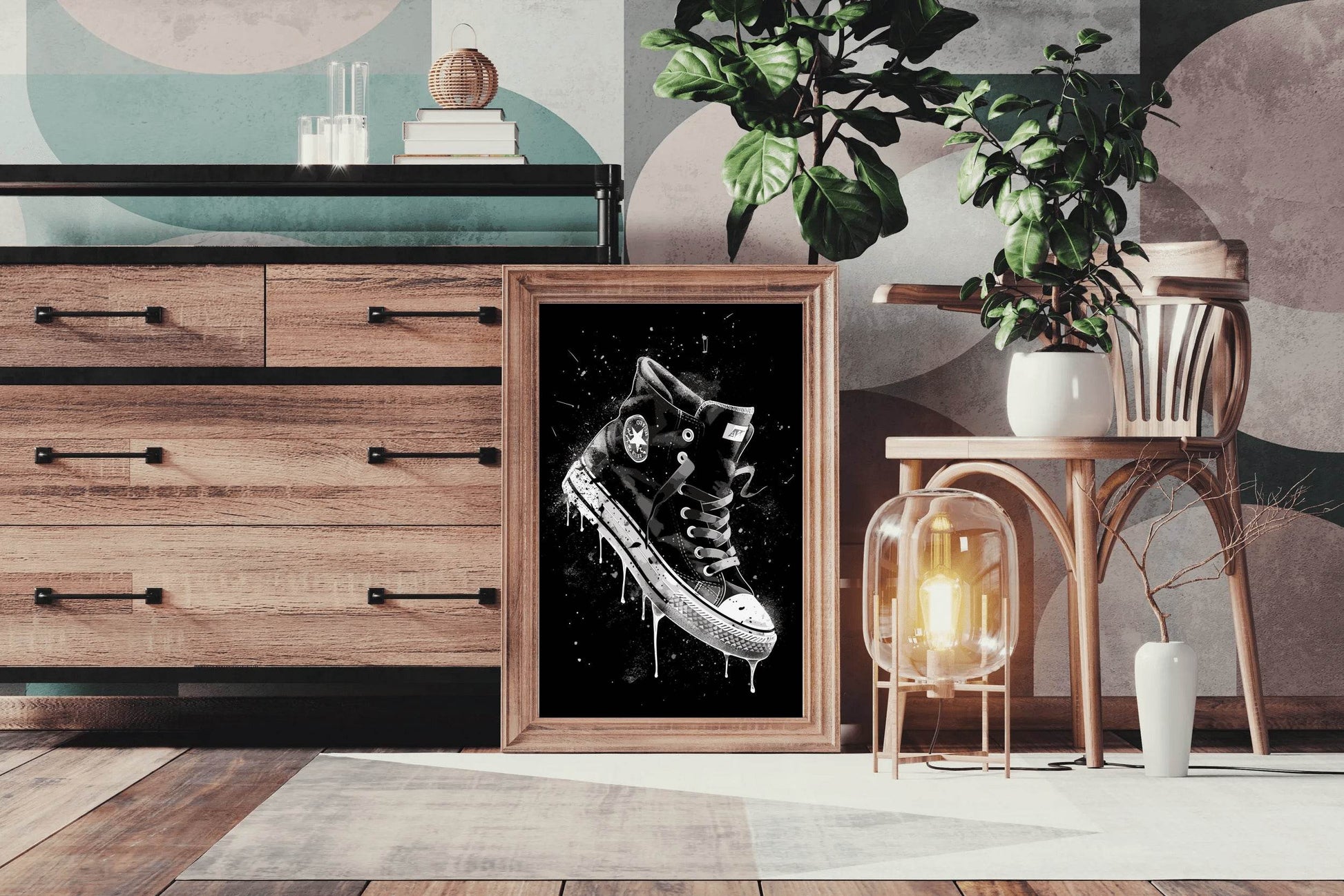 Shoes Black Ankle Boots Wall Art - beink online art store