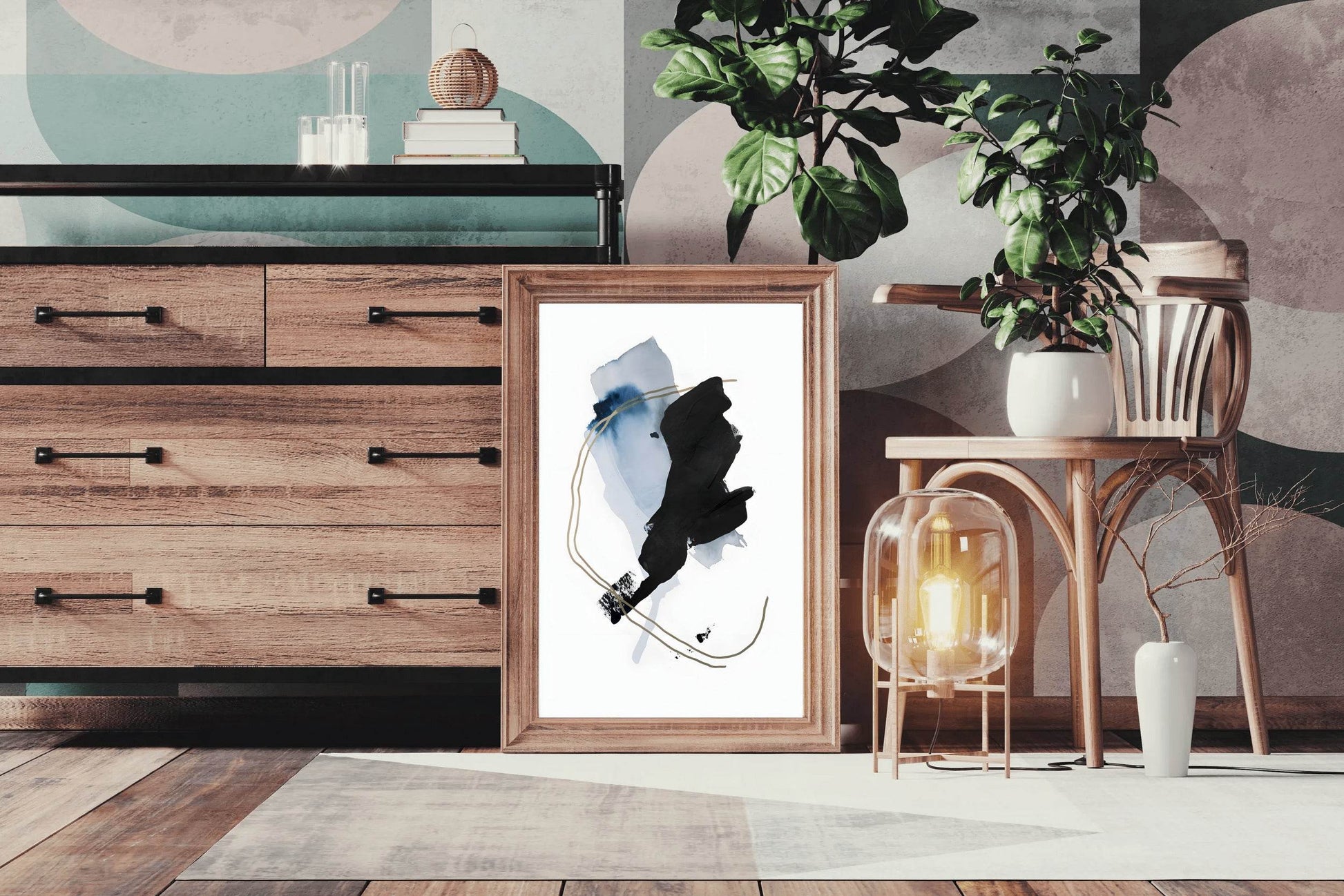 Ink and Watercolor Composition Wall Art - beink online art store