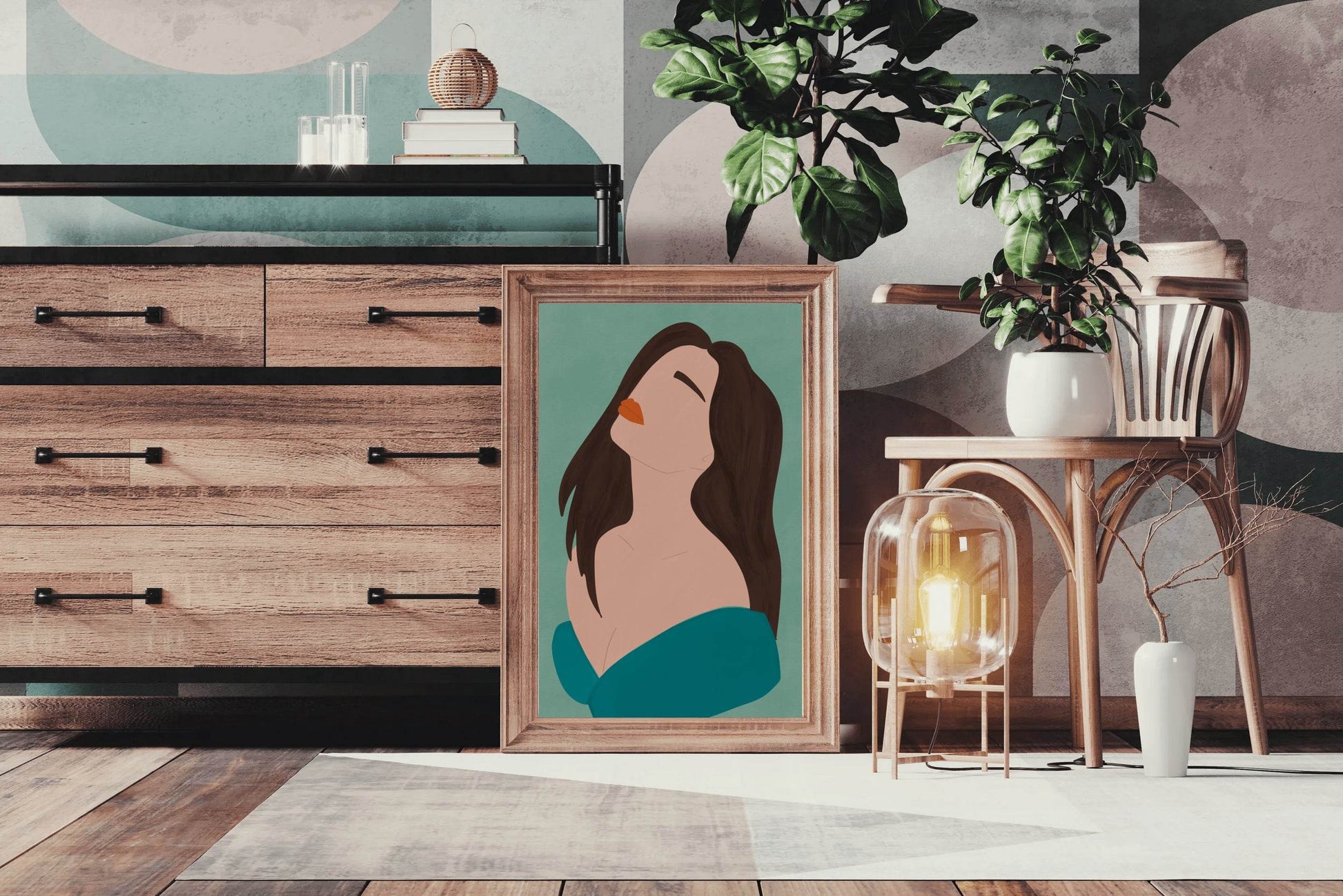 Sad Woman Face Wall Art - beink online art store