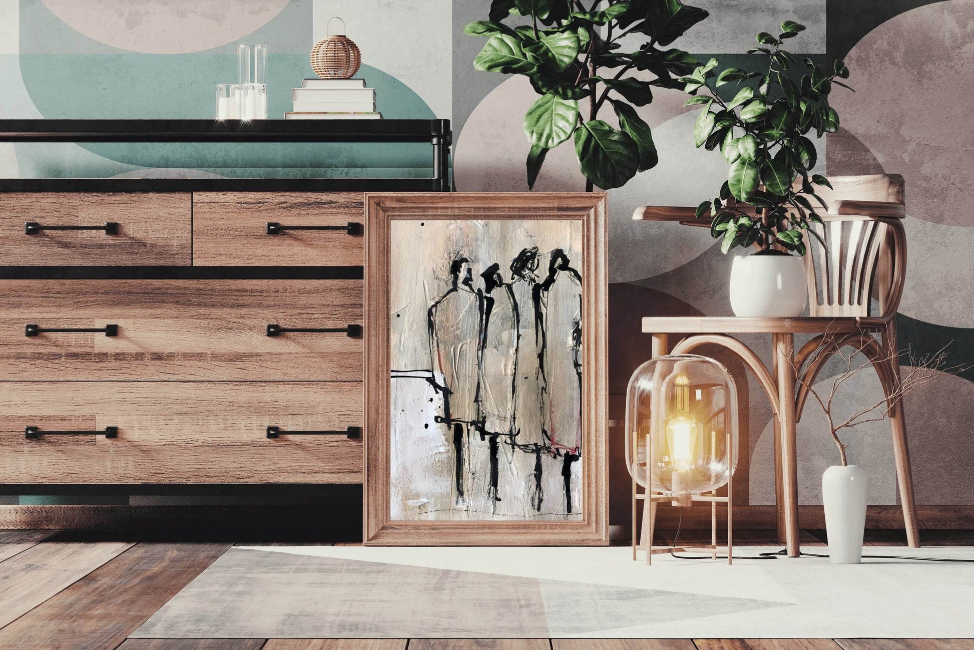Silhouetted Figures Modern Wall Art - beink online art store