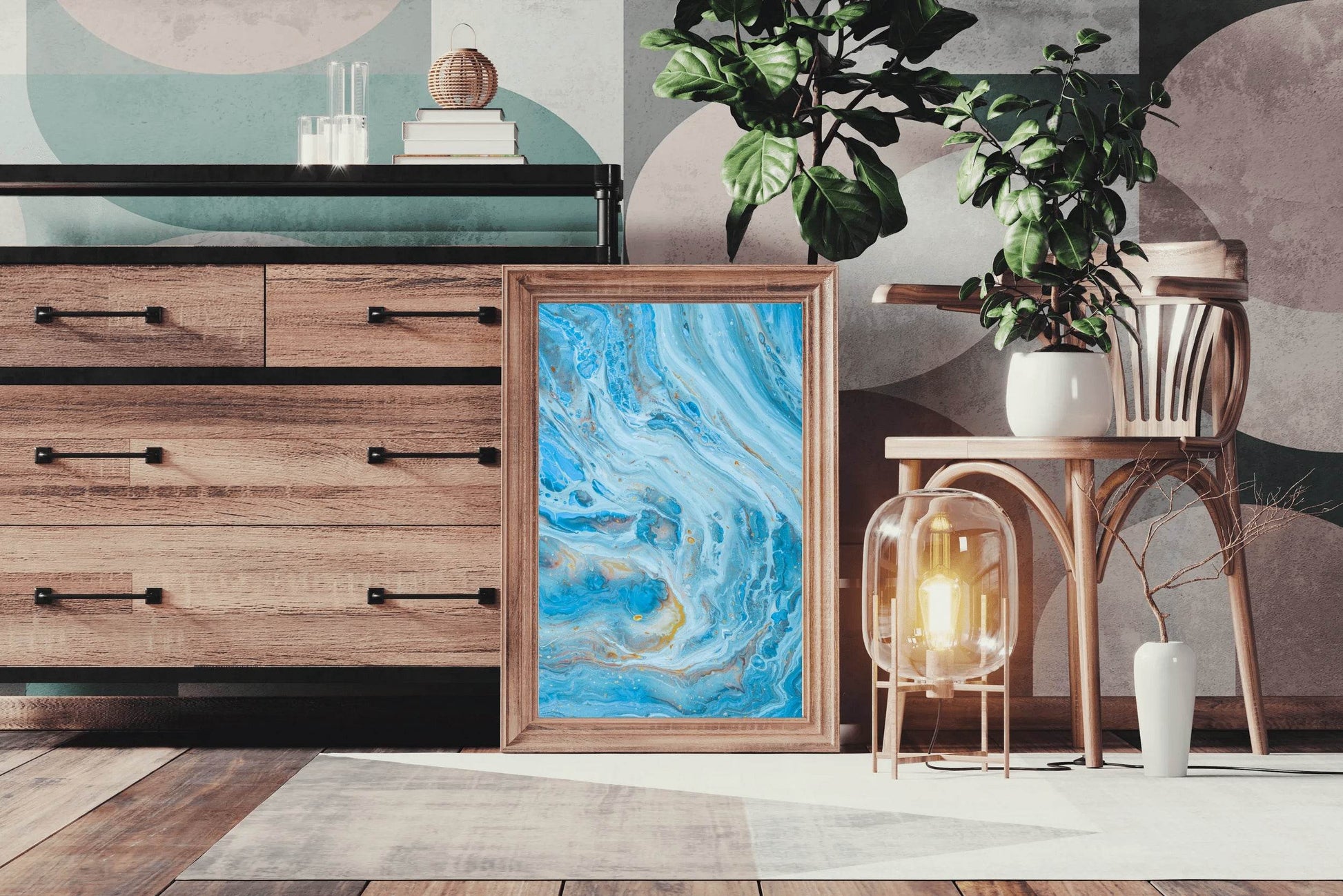 Waves View Brush Strokes Abstract Wall Art - beink online art store