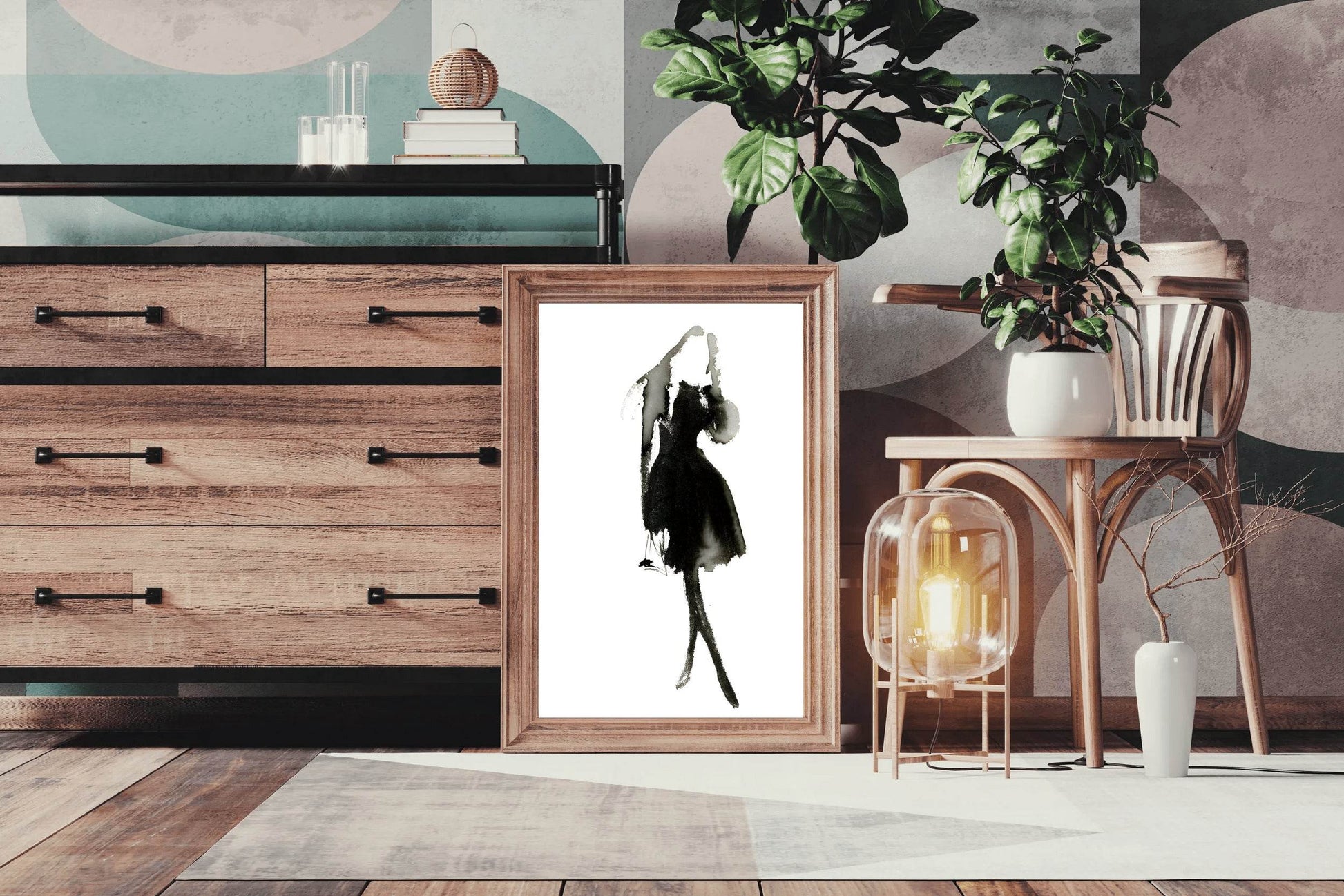 Ink-Washed Elegance - Graceful Form Woman Art - beink online art store
