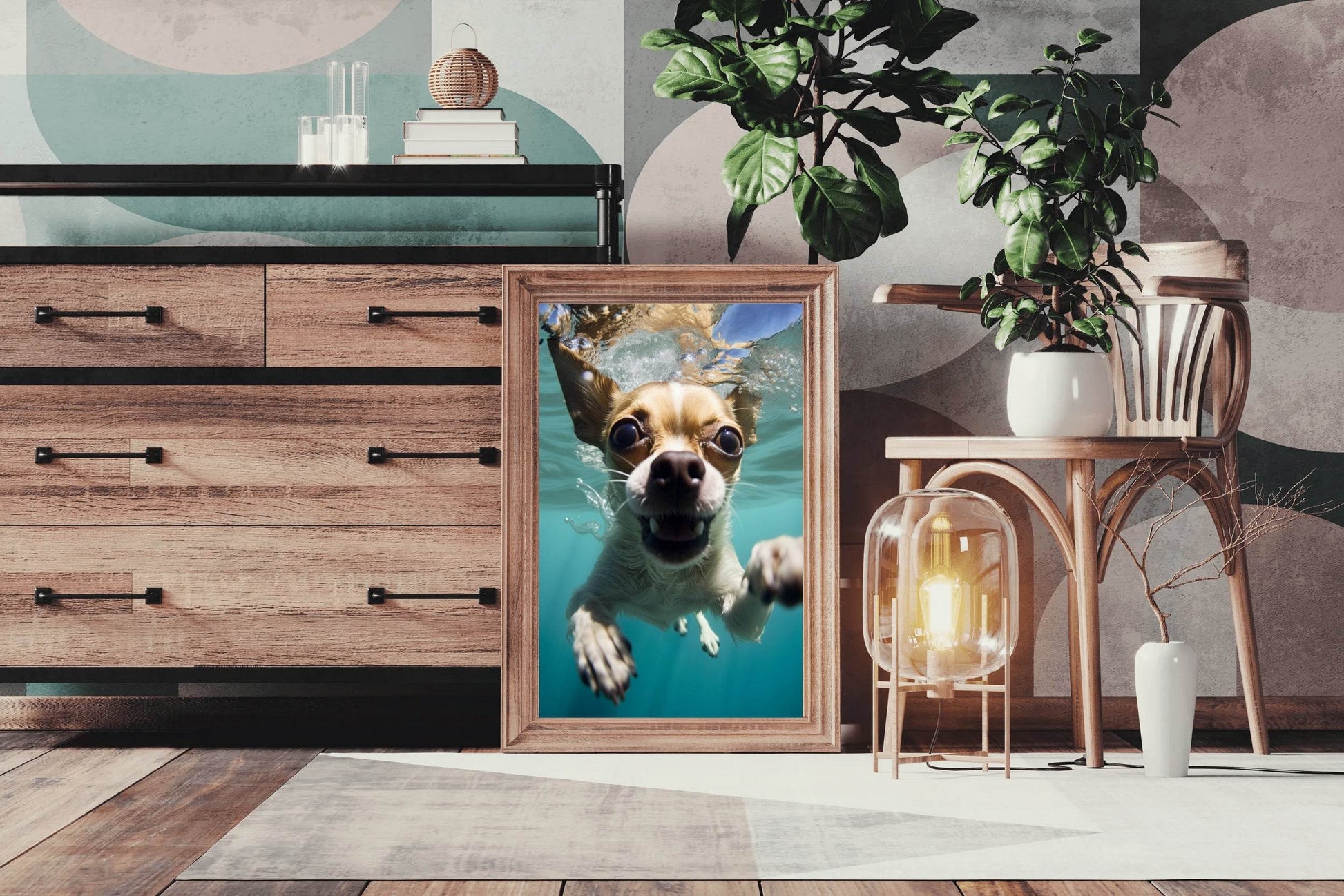 Underwater Chihuahua Dog Wall Art - beink online art store