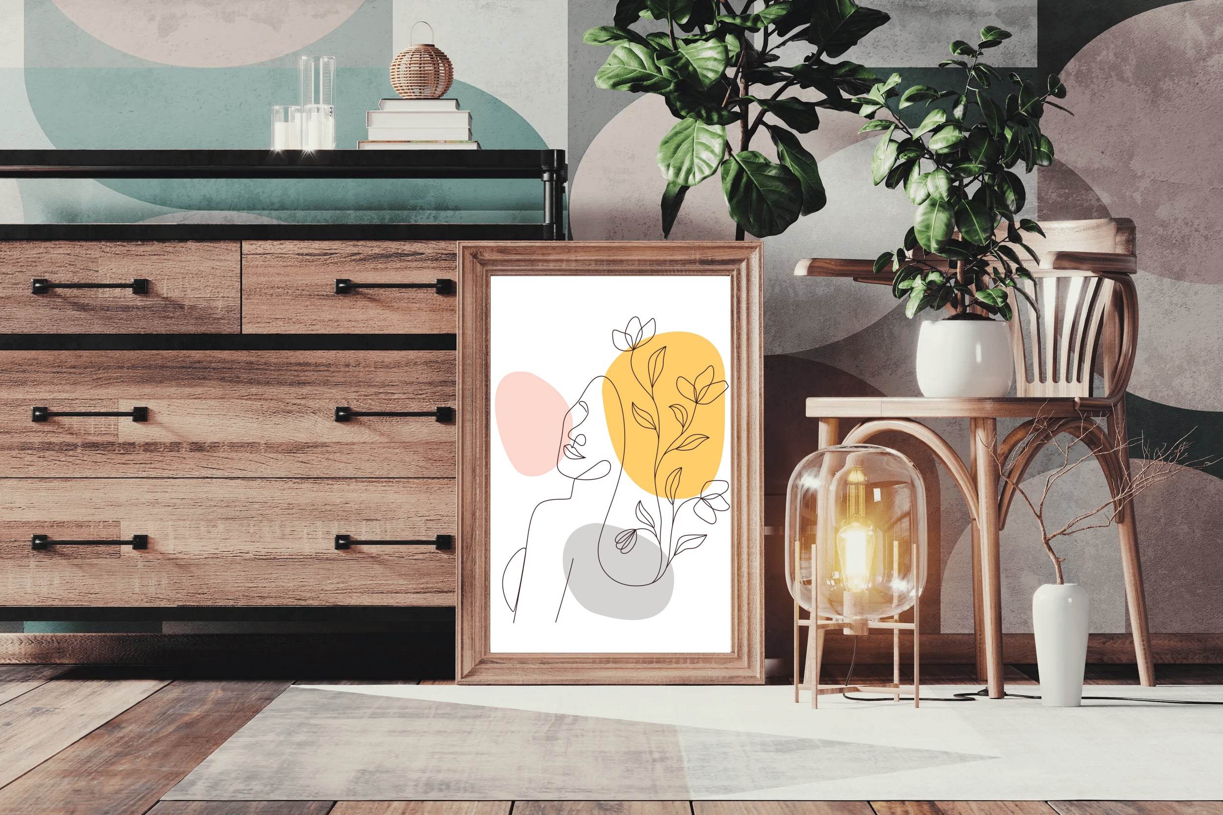 Minimal Feminine Flowers Wall Art - beink online art store