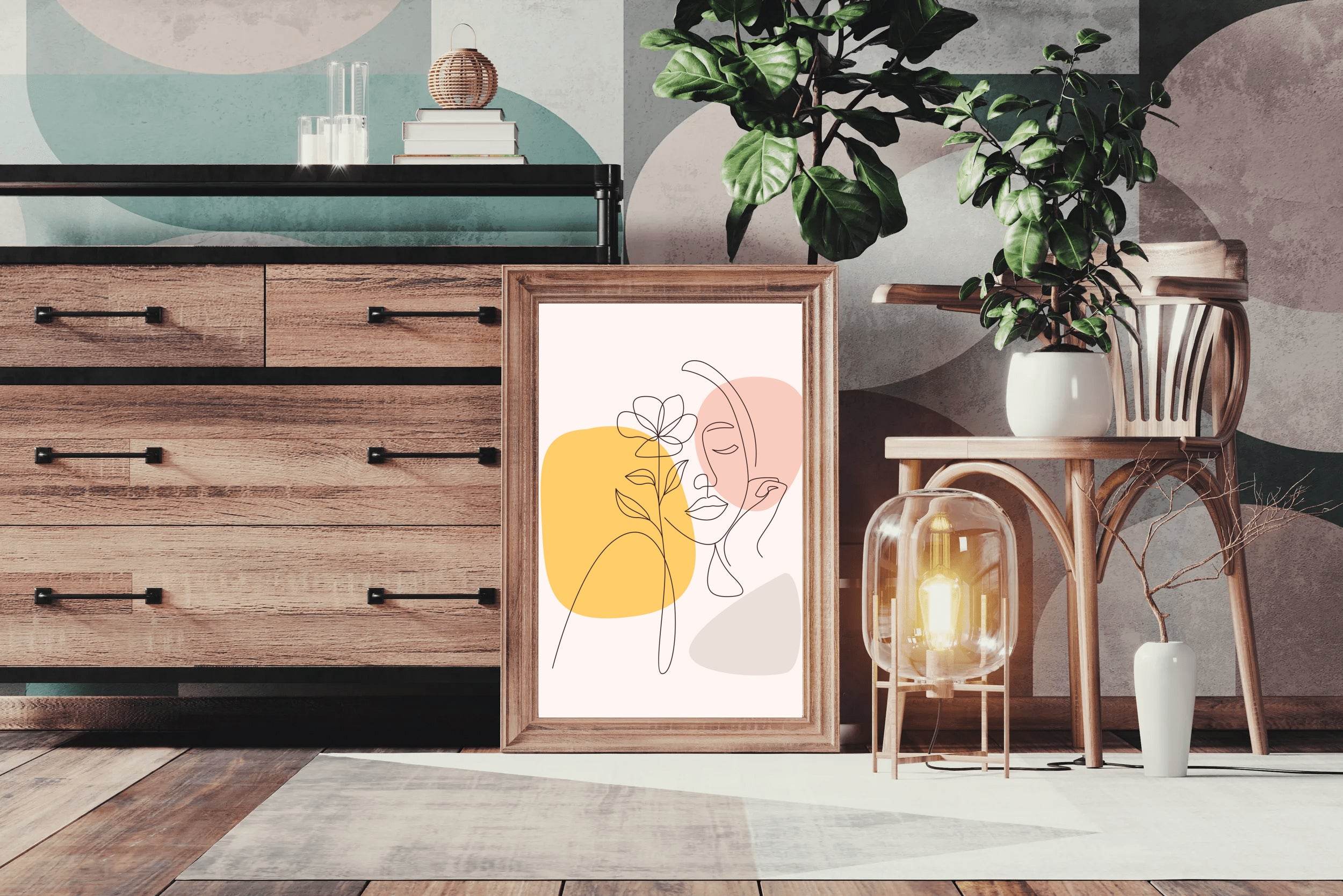 Half Face With Flowers Wall Art - beink online art store