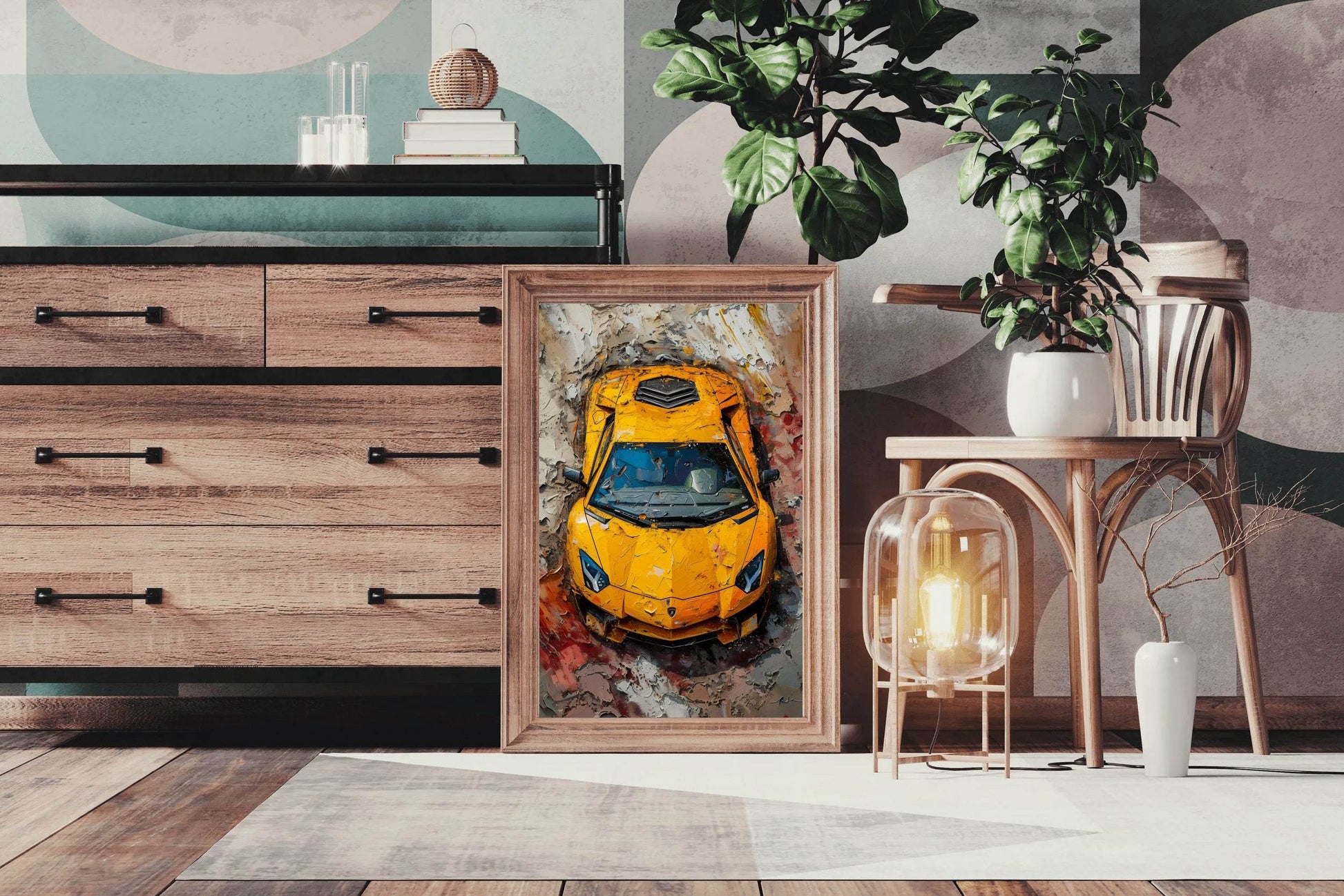 Yellow Lamborghini Wall Art - beink online art store